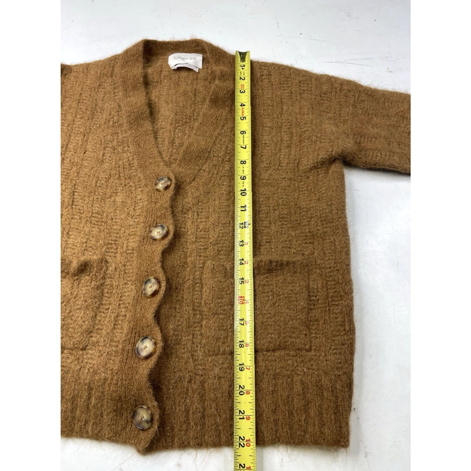 Vintage VINTAGE Eleven Six Cardigan Knit Sweater Alpaca Brown XS/S Women Long Sleeve Size XS/S Cardigan Peru Womens Brown Knit Alpaca Blend 90s Size XS / US 0-2 / IT 36-38 - 6 Thumbnail