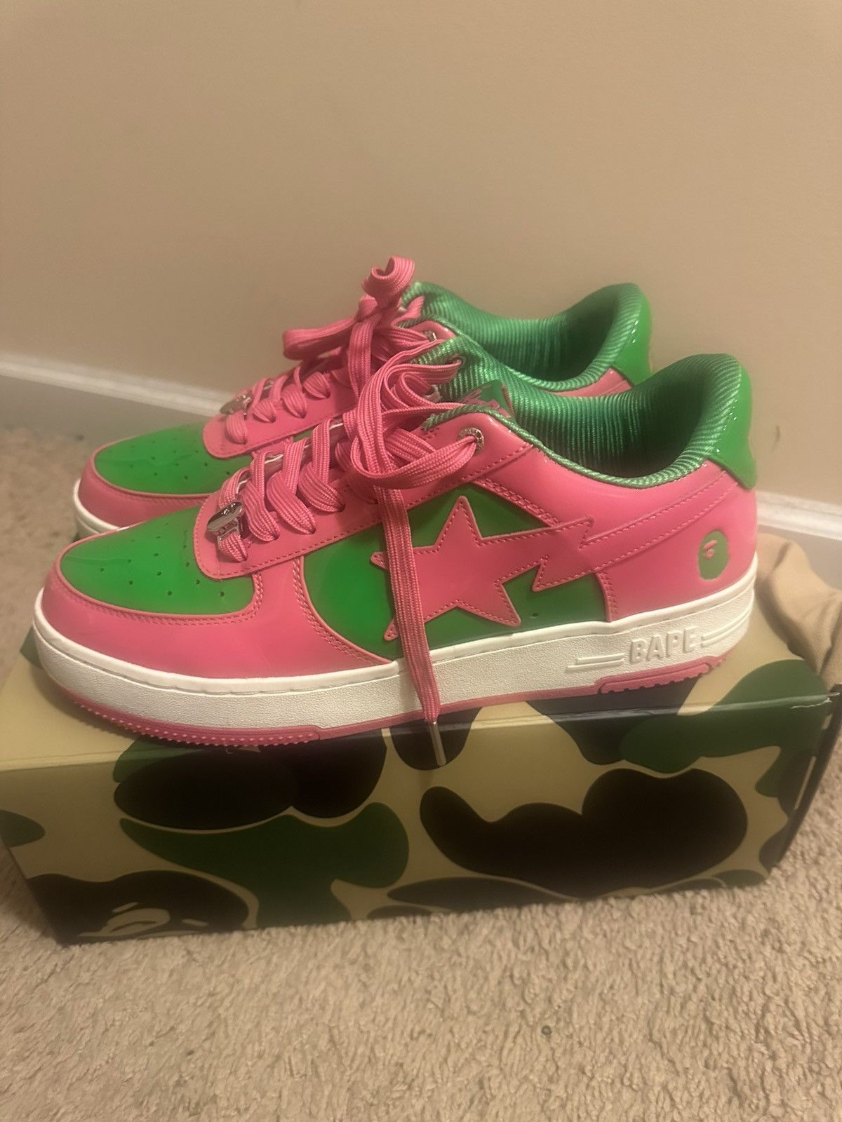 Bape Bapesta #1 M1 ‘Pink’ Size US 12 / EU 45 - 1 Thumbnail