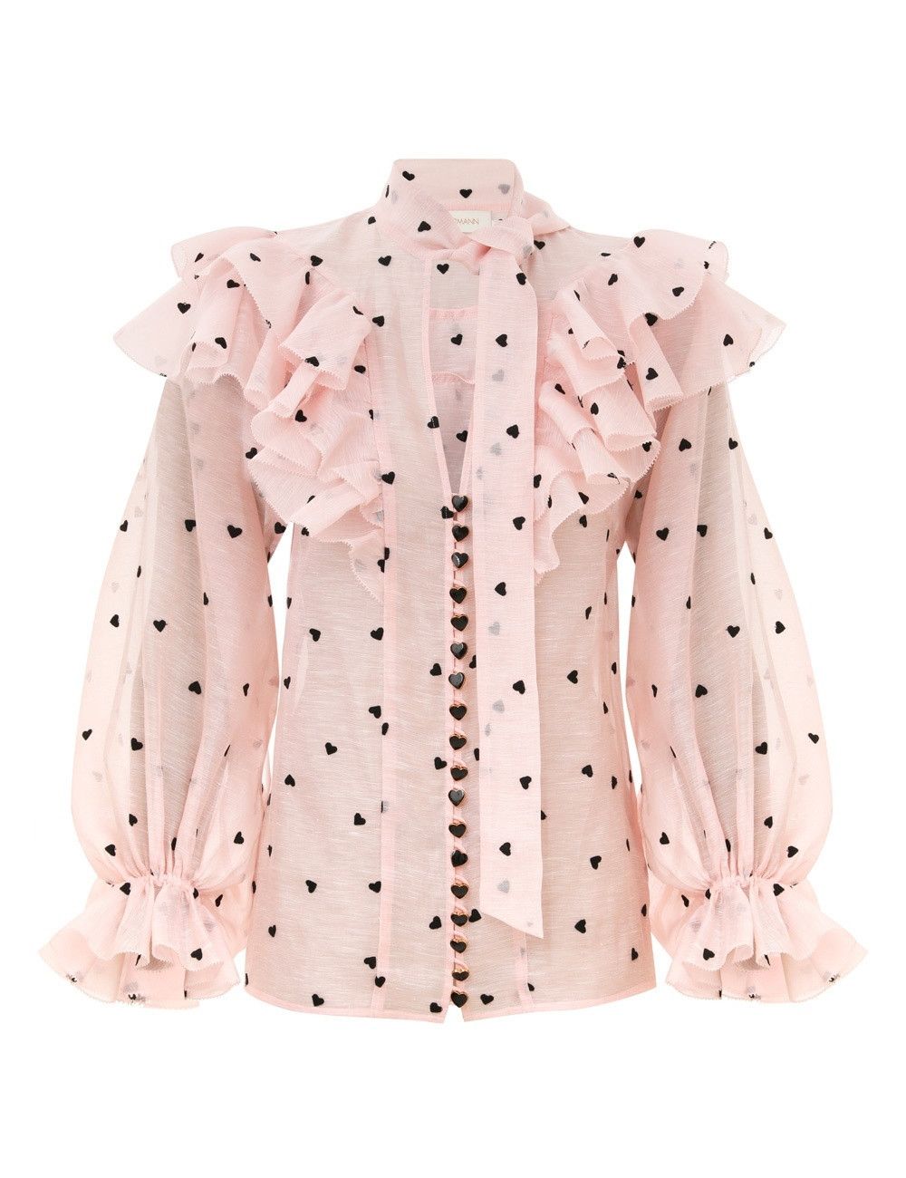 Zimmermann oc11z0925 Crush Embroidered Blouse in Pink Size M / US 6-8 / IT 42-44 - 1 Thumbnail