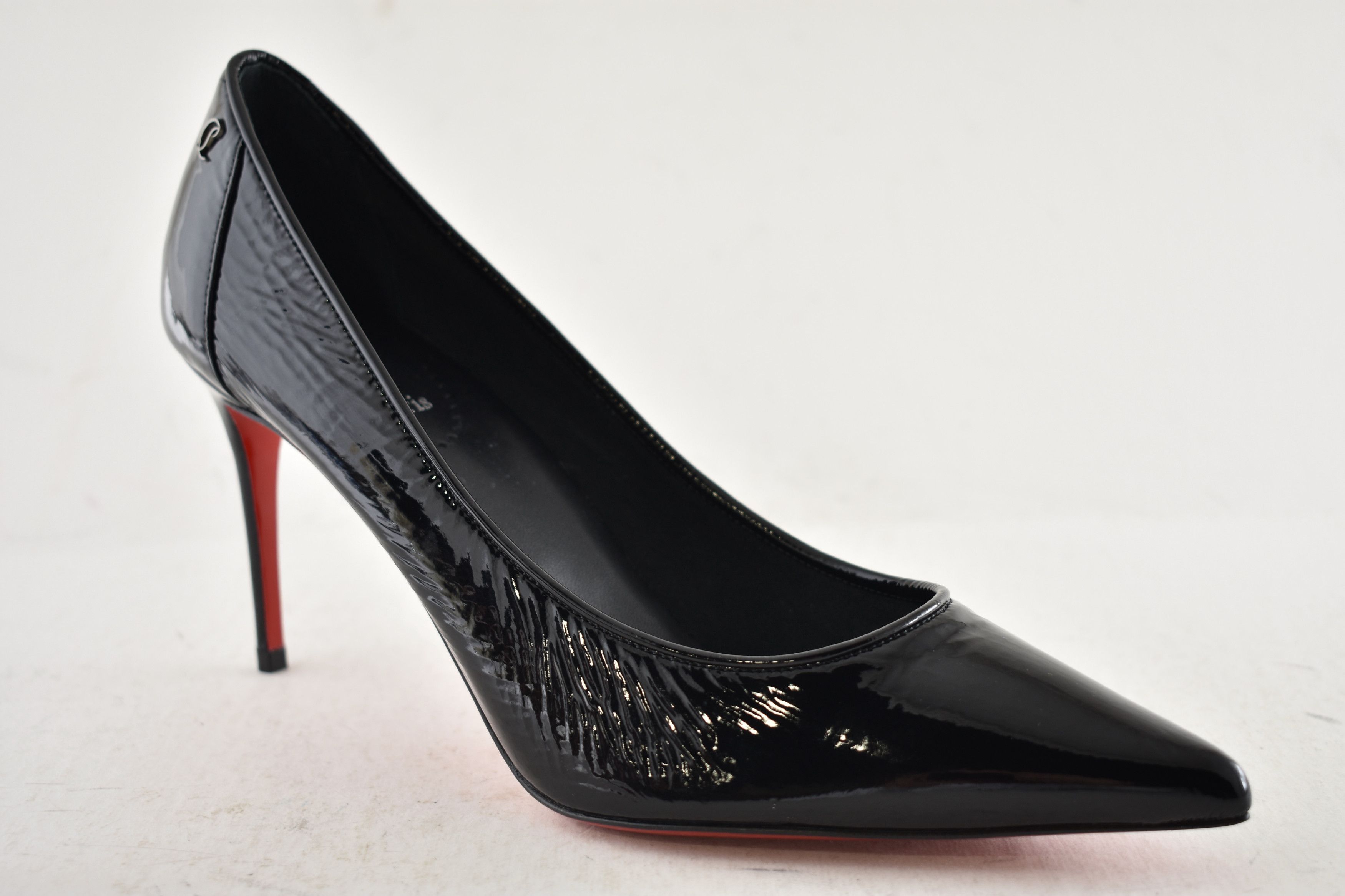 Christian Louboutin Sporty Kate 85 Black Patent Vog Classic Pointed Heel Pump 39 Size US 9 / IT 39 - 5 Thumbnail