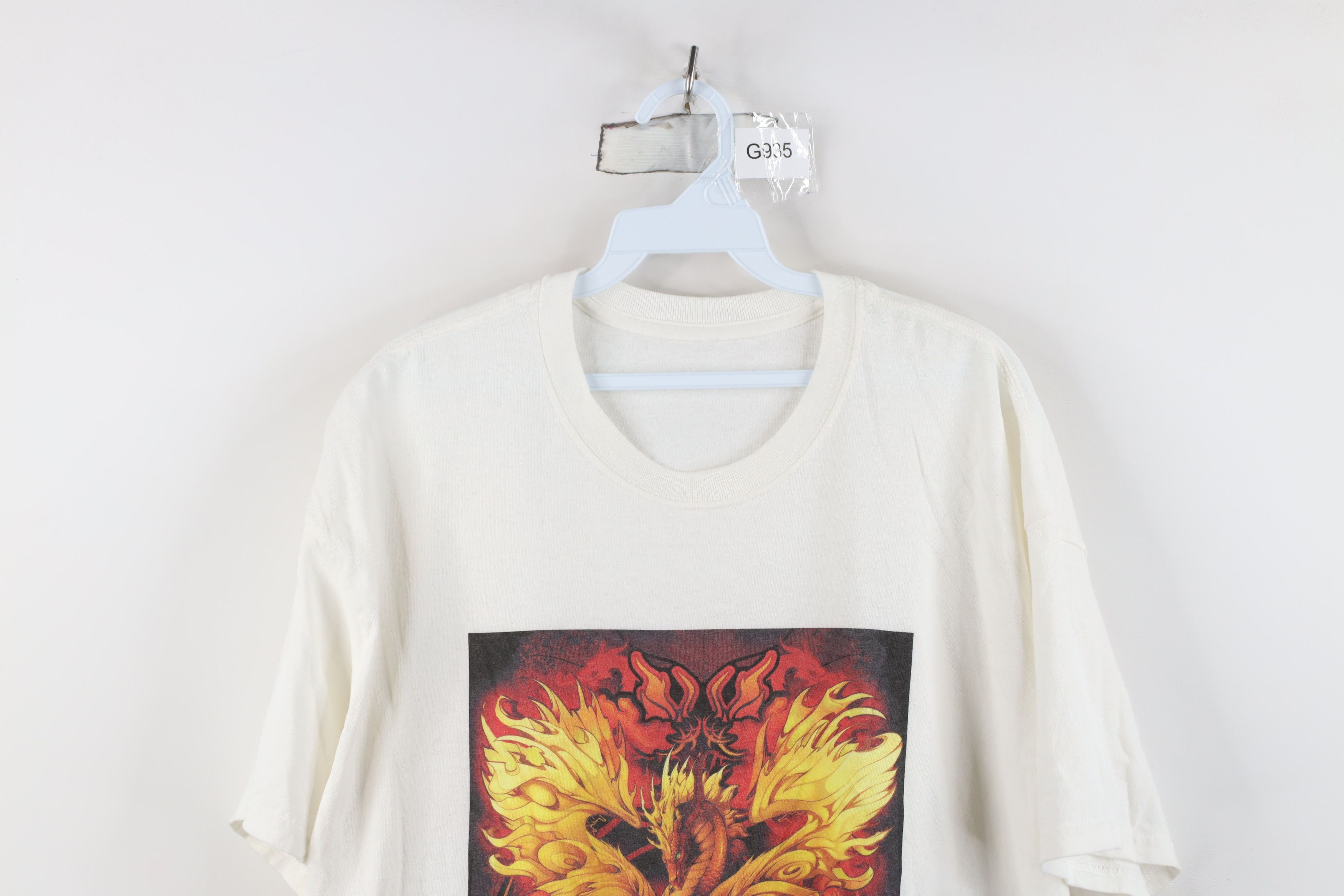 Vintage Vintage 90s Y2K Streetwear Dragon Sword Fire Flames T-Shirt Size US XL / EU 56 / 4 - 2 Thumbnail