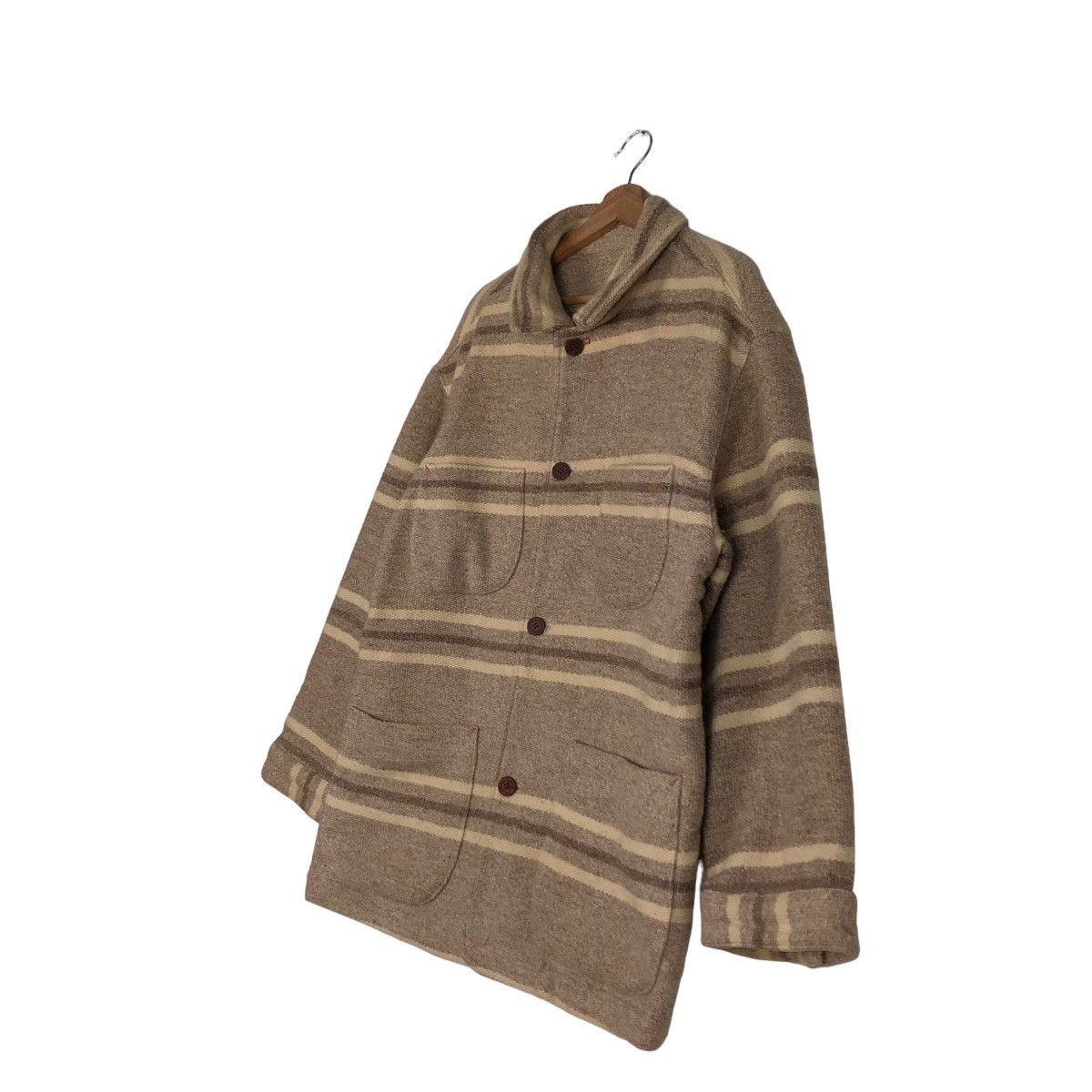 Issey Miyake 🔥Vtg Wool Jacket Chore Striped L.Montagne & Fils Worker Size US L / EU 52-54 / 3 - 2 Thumbnail