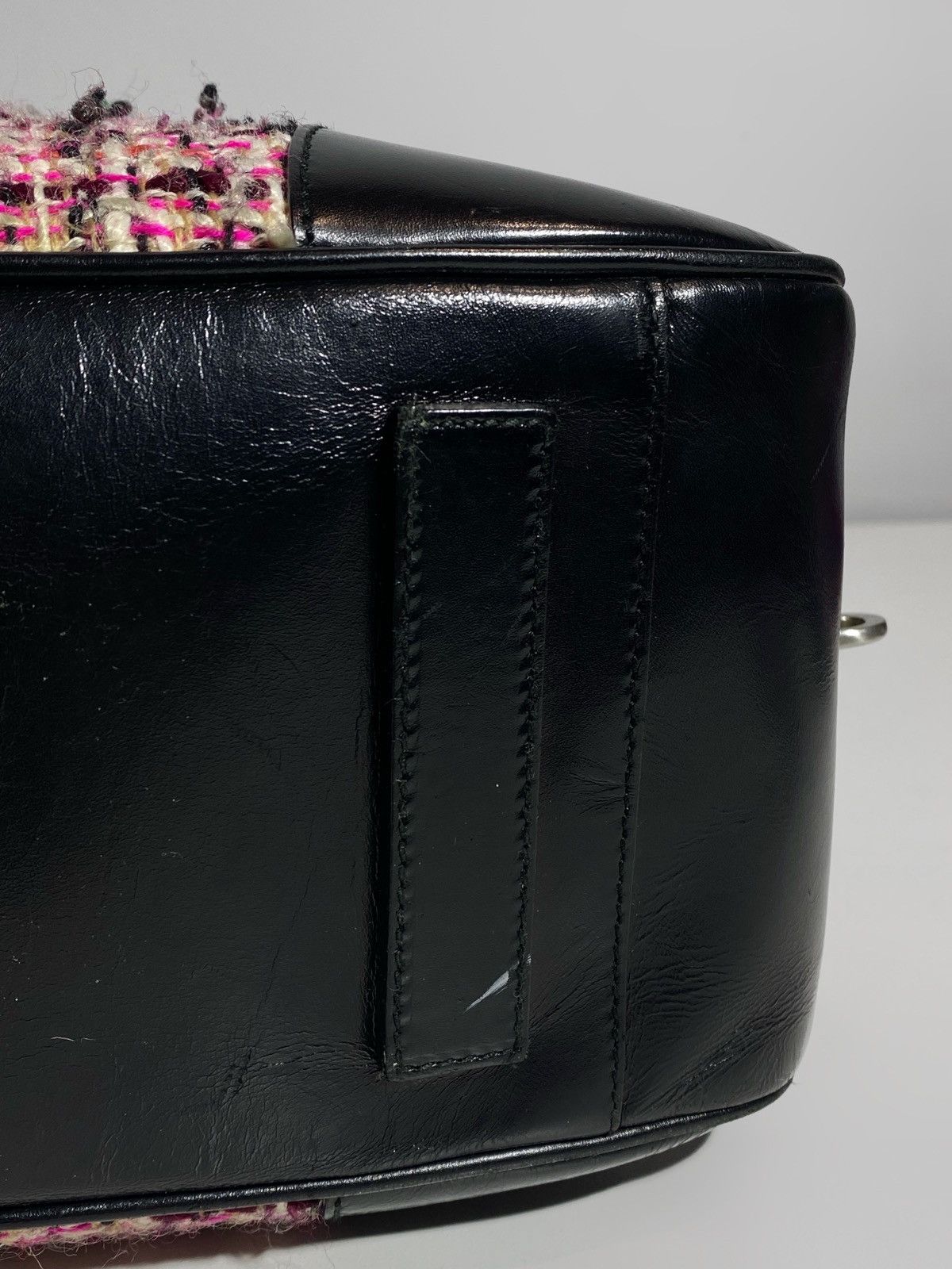 Prada Prada Boston Bag Triangle Logo Plate Tweed Size ONE SIZE - 17 Thumbnail