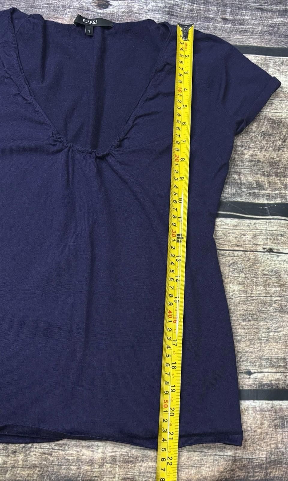 Gucci Gucci Top Womens Small Virgin Fleece Wool Ruched Scoop Neck Size S / US 4 / IT 40 - 10 Thumbnail