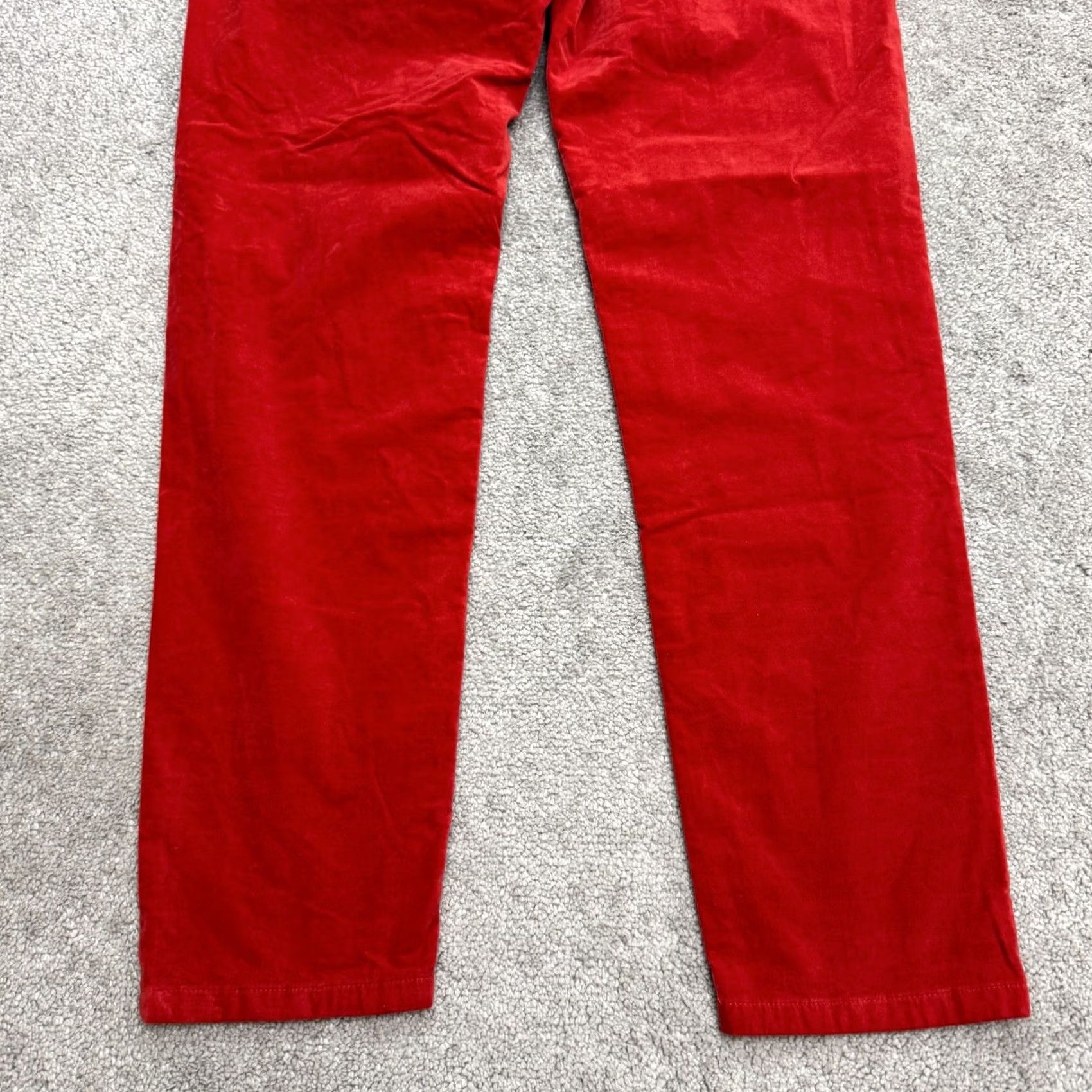 Madewell J. McLaughlin Velveteen Straight Leg Pants Womens 12 Red High Rise Stretch 34x30 Size 42" / US 20 - 6 Thumbnail