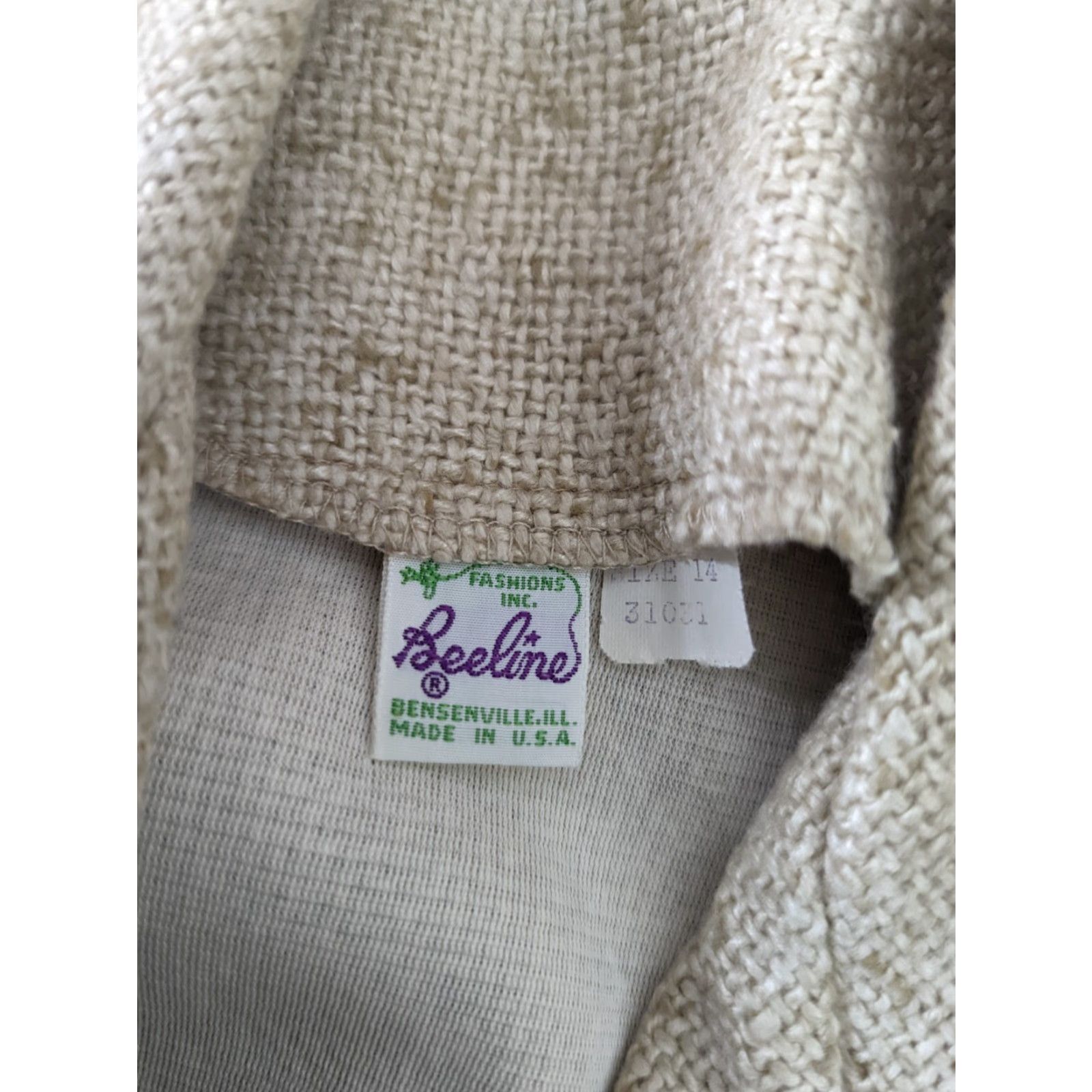 Vintage VINTAGE Beeline 2 Piece Suit Skirt Coat Beige Tweed Women's XS 60s 50s Skirt Suit Womens Linen Lined Beeline Fashion D2 Size 26" / US 2 / IT 38 - 5 Thumbnail