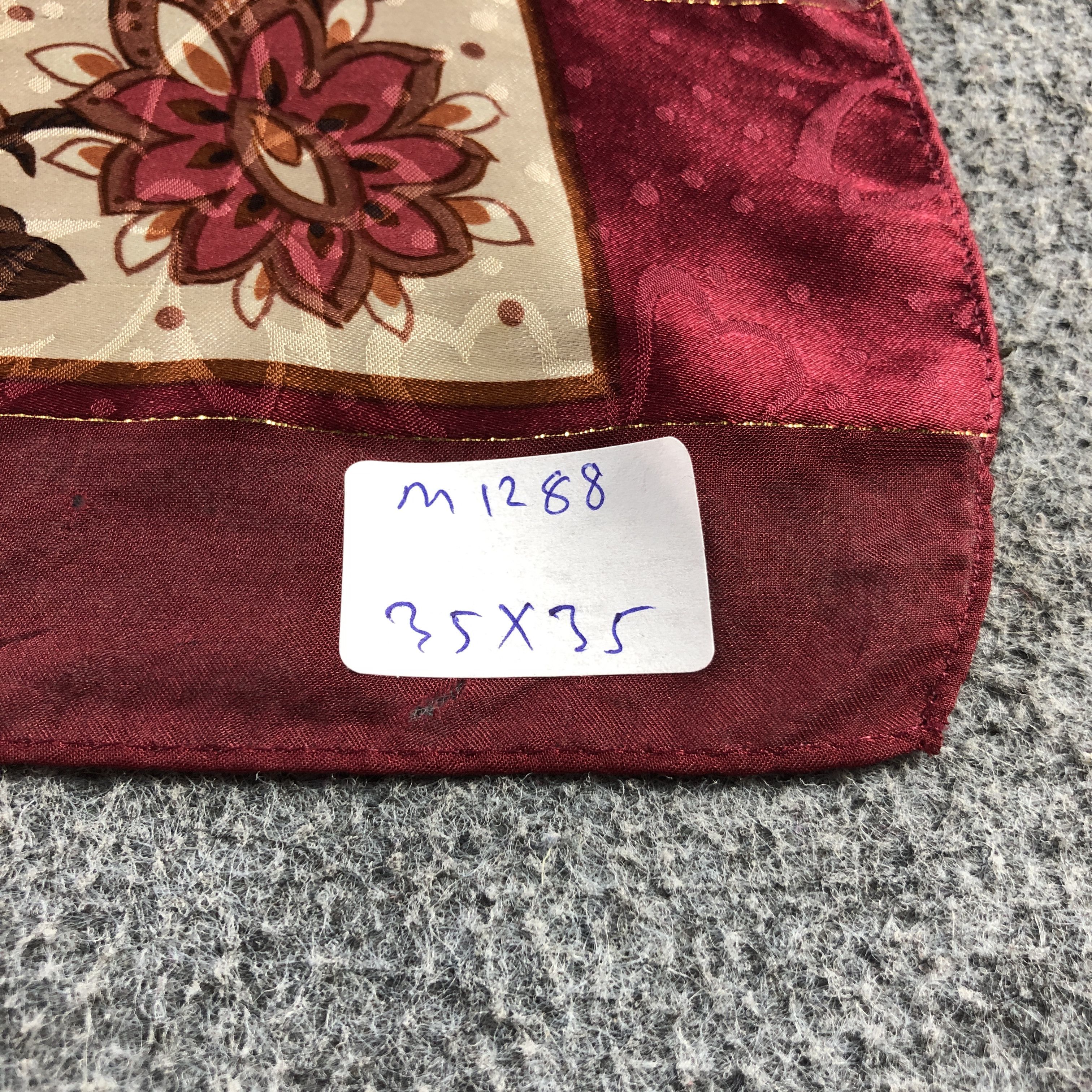 Japanese Brand Vintage Luxury Floral Silk Scarf M1288 Size ONE SIZE - 12 Thumbnail