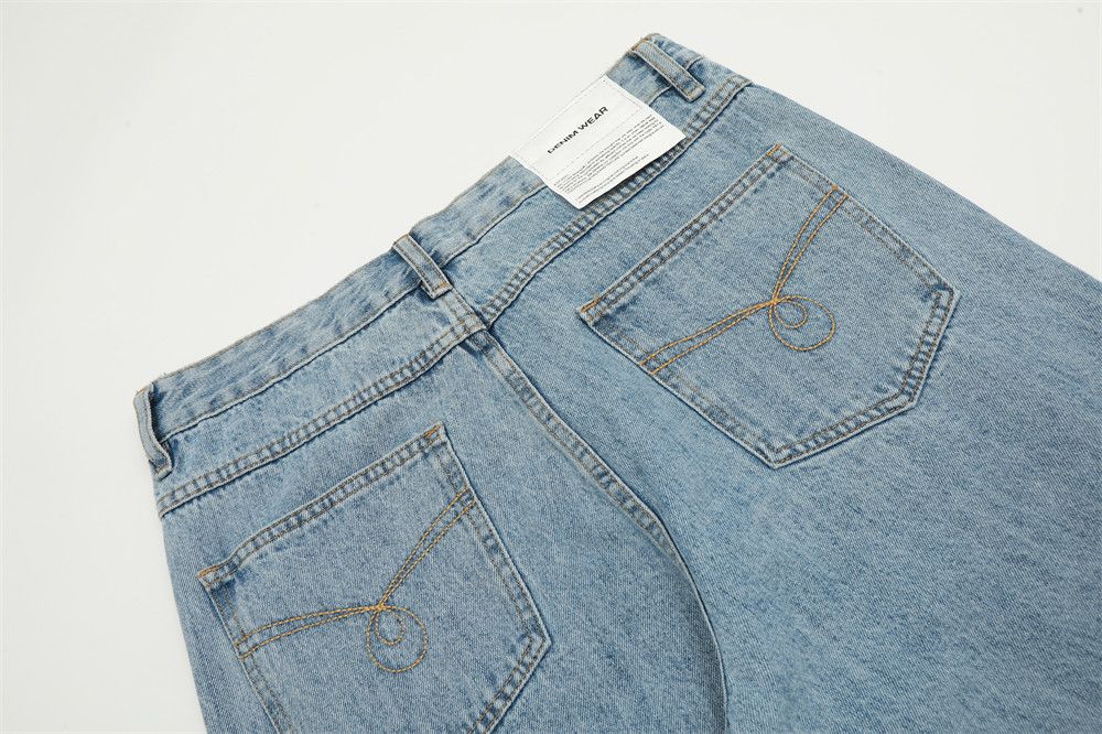 Japanese Brand × Jean Men's street washed embroidered multi-pocket work jeans Size US 32 / EU 48 - 5 Thumbnail
