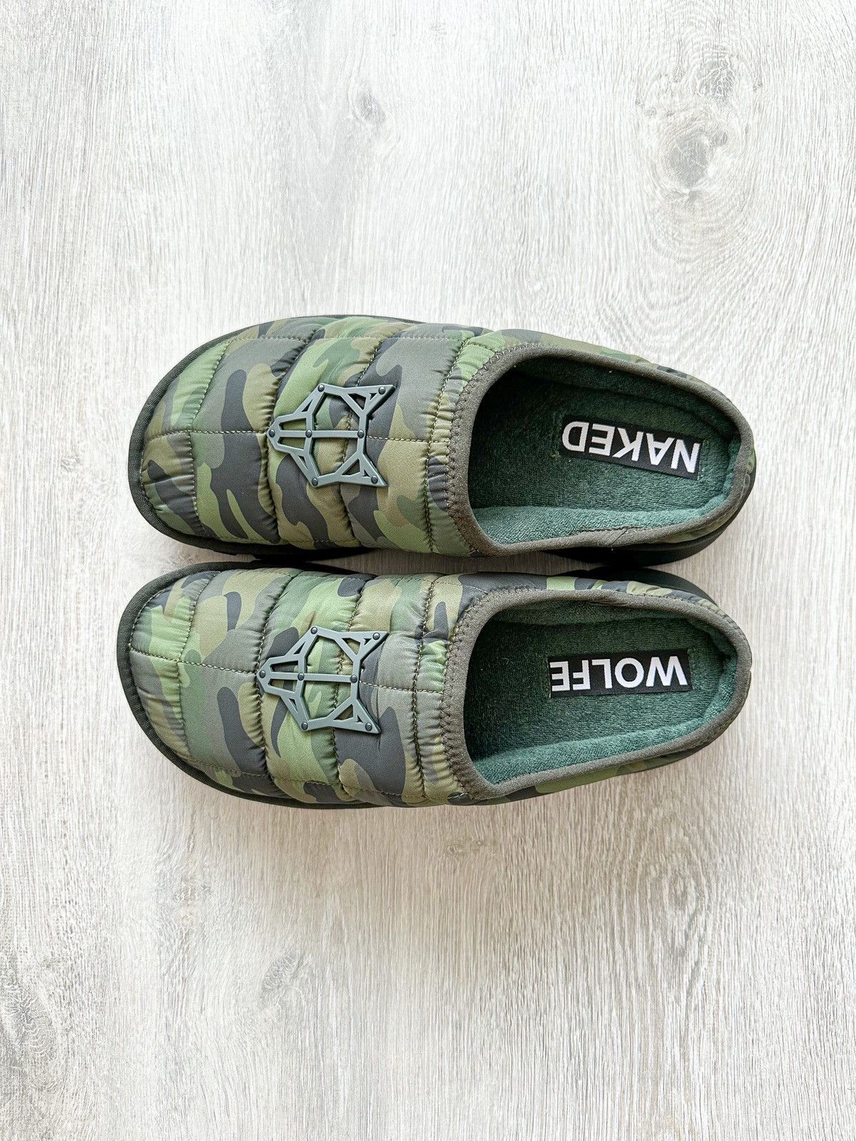 NAKED WOLFE NAKED WOLFE Montana Green Army Camp Padded Sandals Slide Size US 7 / EU 40 - 4 Thumbnail