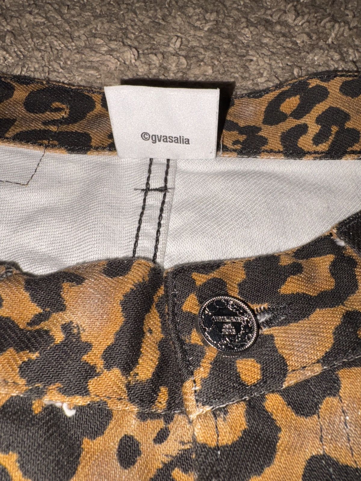 Designer × Vetements Vetements Wide Leg Leopard Print Demin Size US 31 - 4 Thumbnail