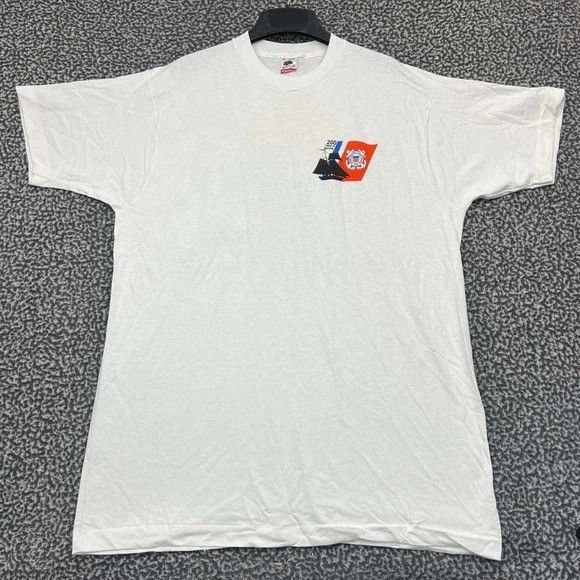 Fruit Of The Loom Vintage US Coast Guard Shirt Men XL White New with Defect Size US XL / EU 56 / 4 - 2 Thumbnail