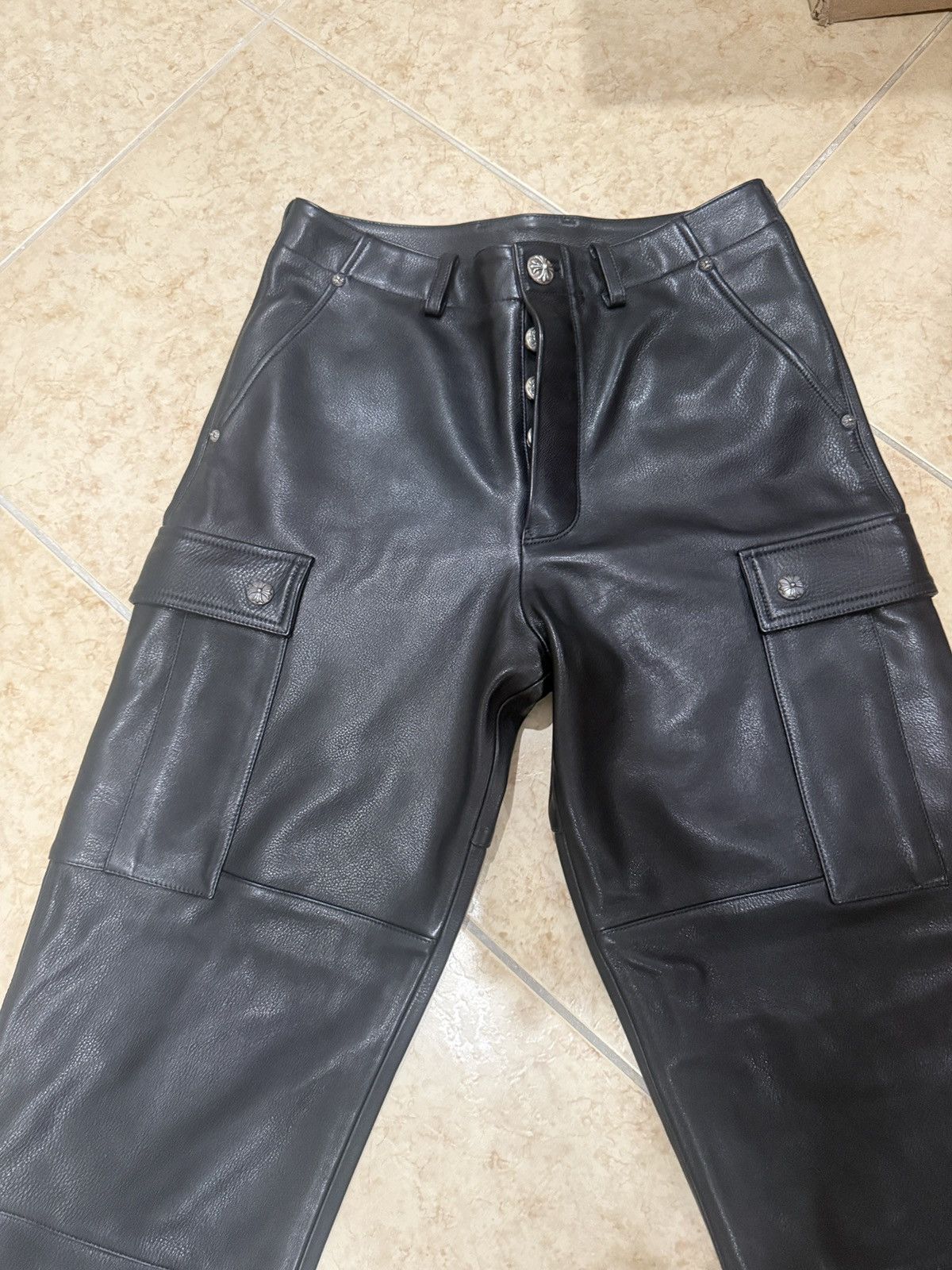 Chrome Hearts Chrome Hearts Black Leather Cargo Pants Size US 30 / EU 46 - 8 Thumbnail