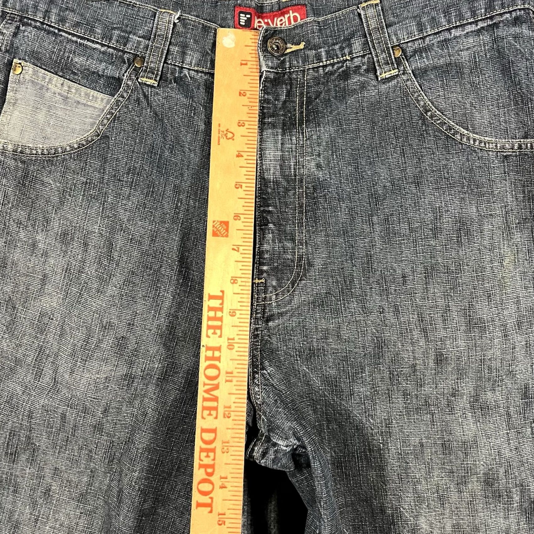 Vintage Vintage Y2K Reverb Denim Baggy Jean Shorts Mens 36 Wide Leg Long Skater Grunge 90s Size US 36 / EU 52 - 3 Thumbnail