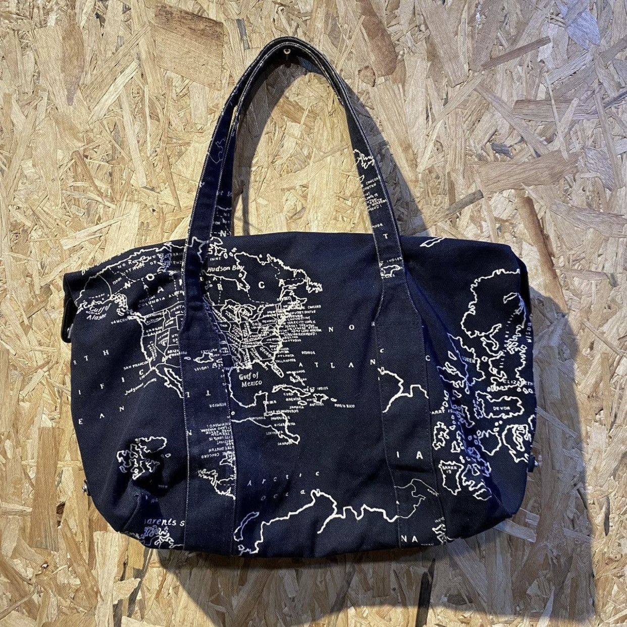 Japanese Brand Japanese Brand Judgemek Men's Denim Tote Bag World Map Size ONE SIZE - 2 Thumbnail