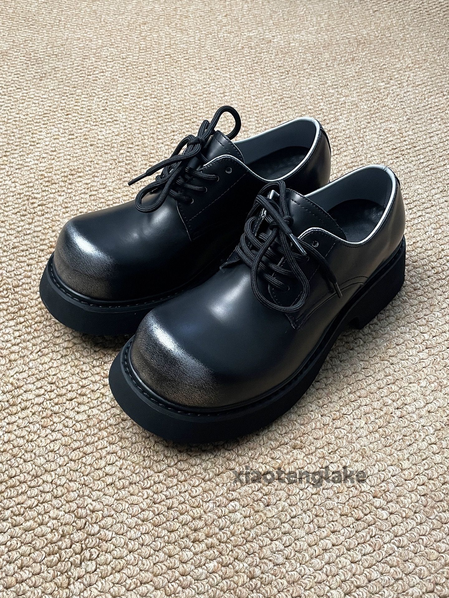 Vintage Unisex yuppie utility punk thick sole derby boots shoes Size US 11 / EU 44 - 3 Thumbnail