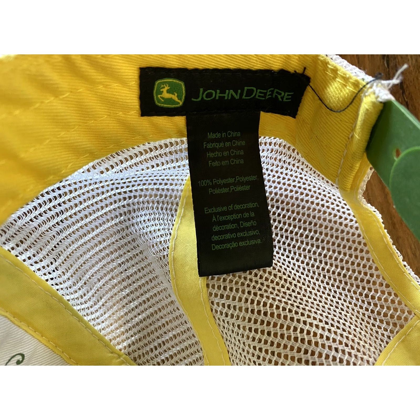 John Deere VINTAGE John Deere Trucker Hat Adjustable Green White Yellow Snapback Mens One Size White Size ONE SIZE - 6 Thumbnail