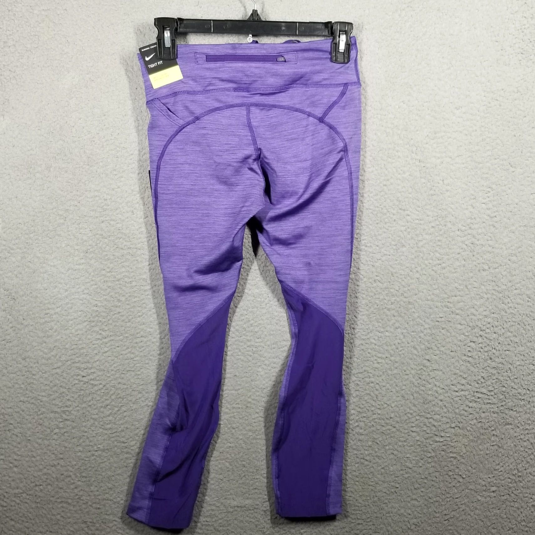 Nike NIke Women's Running Crop Leggings 7/8 Purple BV0038-547 Leggings S Pockets Zip Pocket Dri-FIT Activewear Womens Size 28" / US 6 / IT 42 - 6 Thumbnail