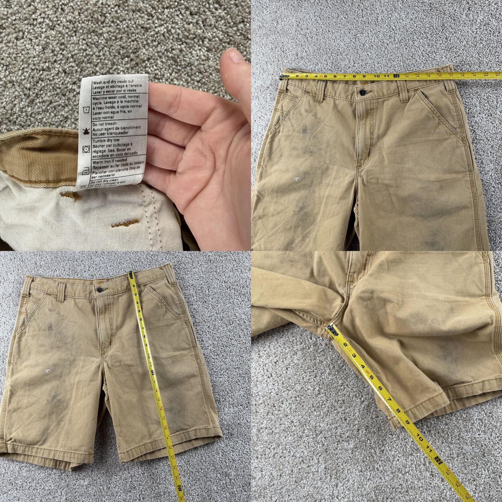 Carhartt Carhartt Cargo Shorts Mens 36 Beige Relaxed Fit Workwear Distressed Canvas Size US 36 / EU 52 - 8 Thumbnail