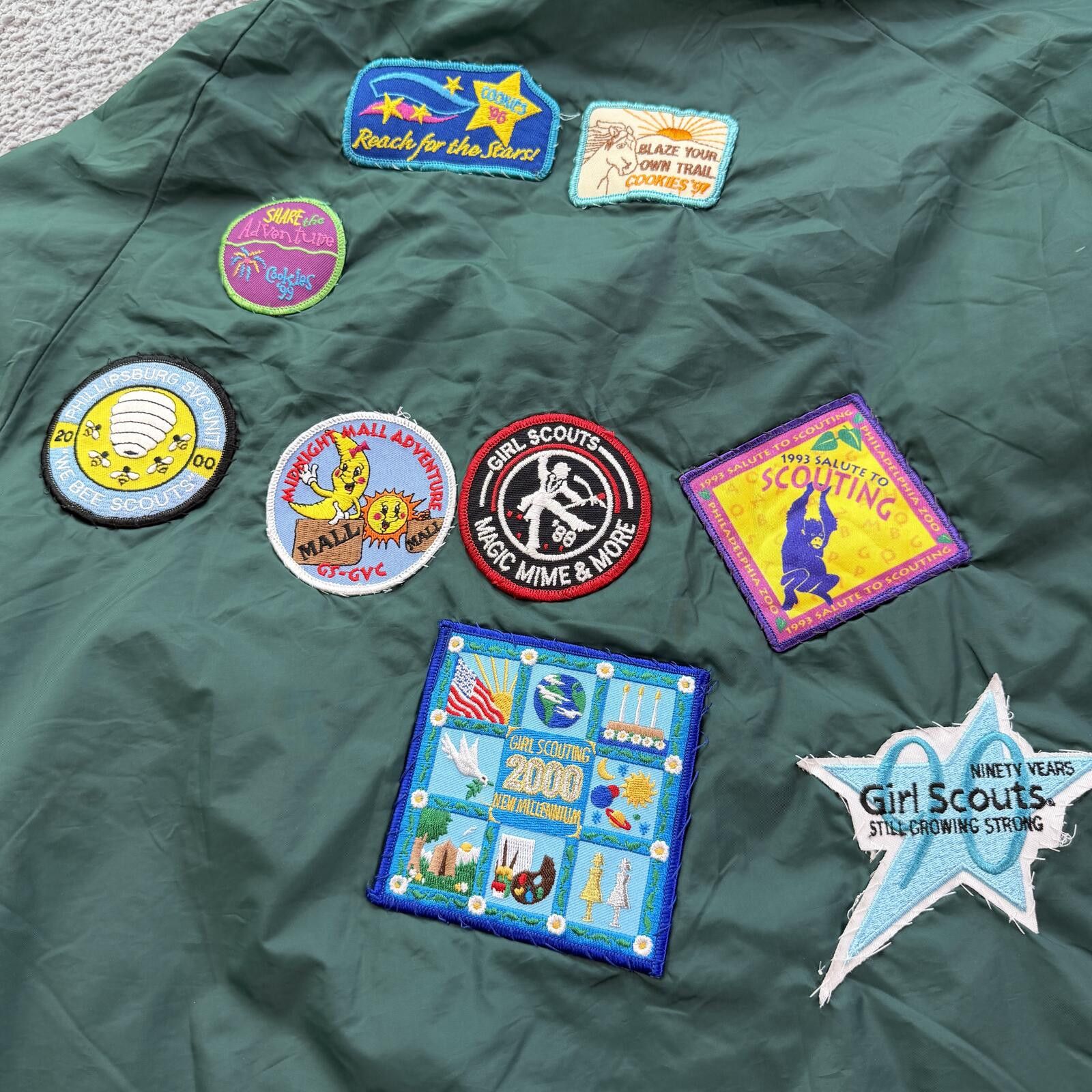 Other Vintage 90s Girl Scouts Patch Covered Green Windbreaker XL Size US XL / EU 56 / 4 - 10 Thumbnail