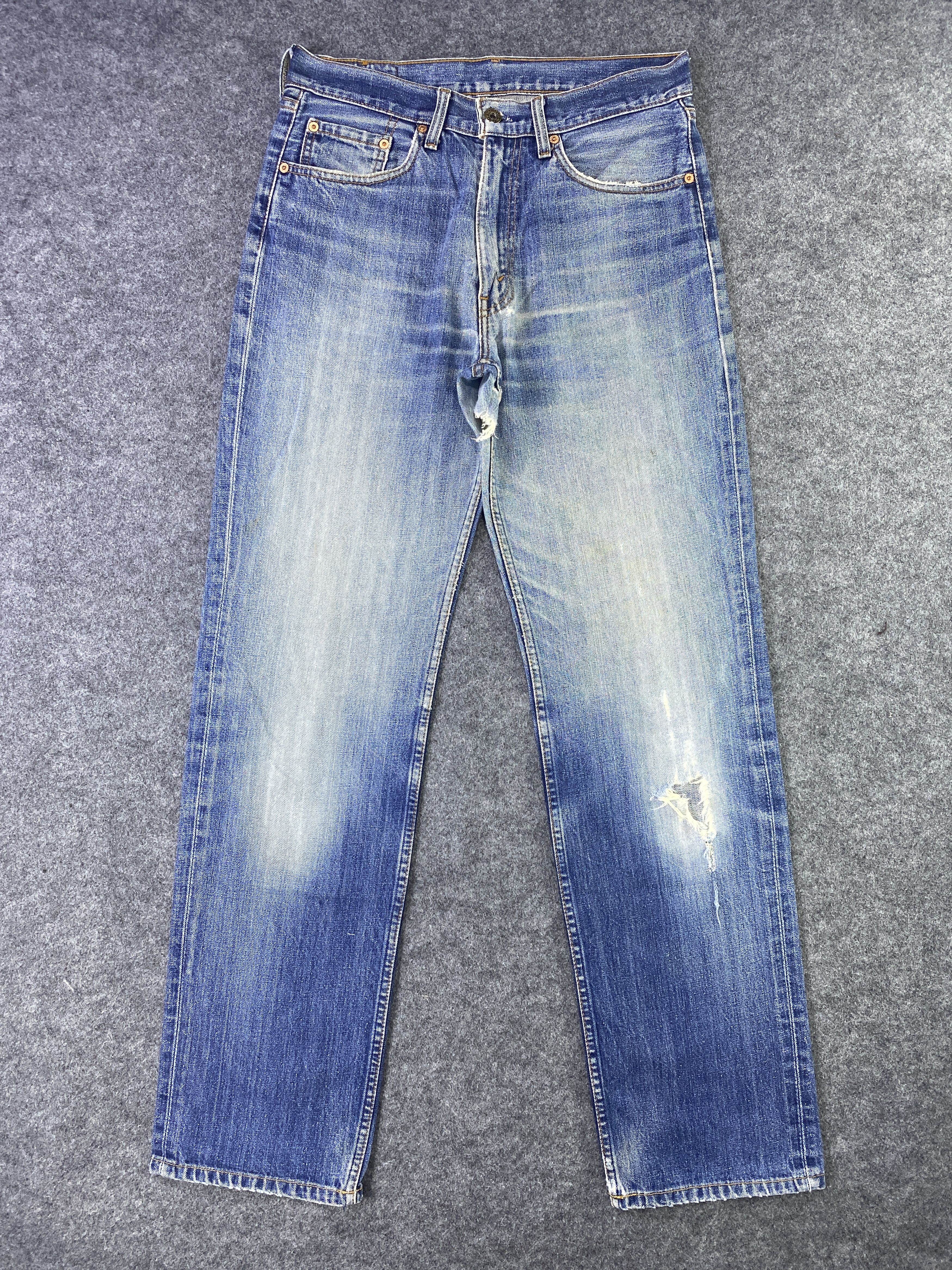 Vintage Levi's 502 Distresses Blue Wash Jeans - J881