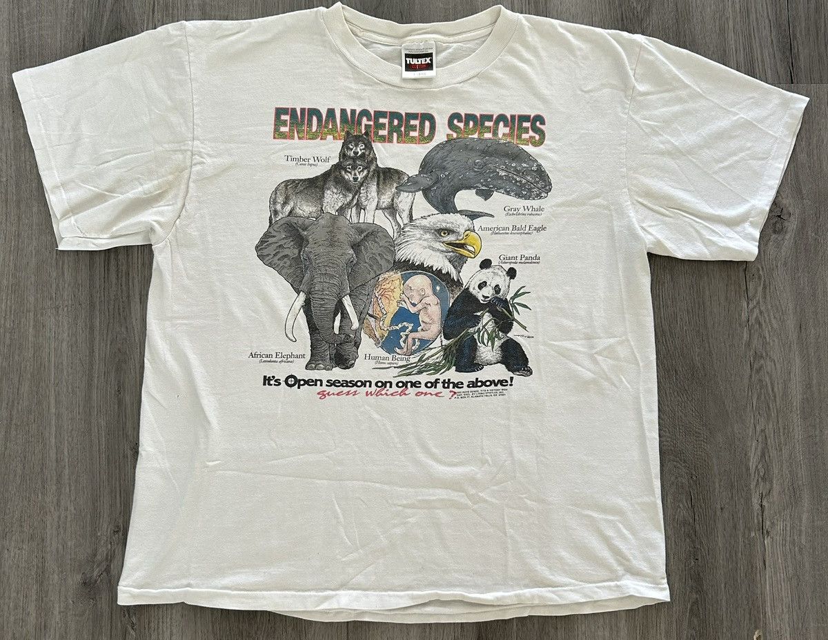 Vintage Vintage 1992 Jesus Living Epistles - Endangered Species Tee Size US XL / EU 56 / 4 - 3 Thumbnail