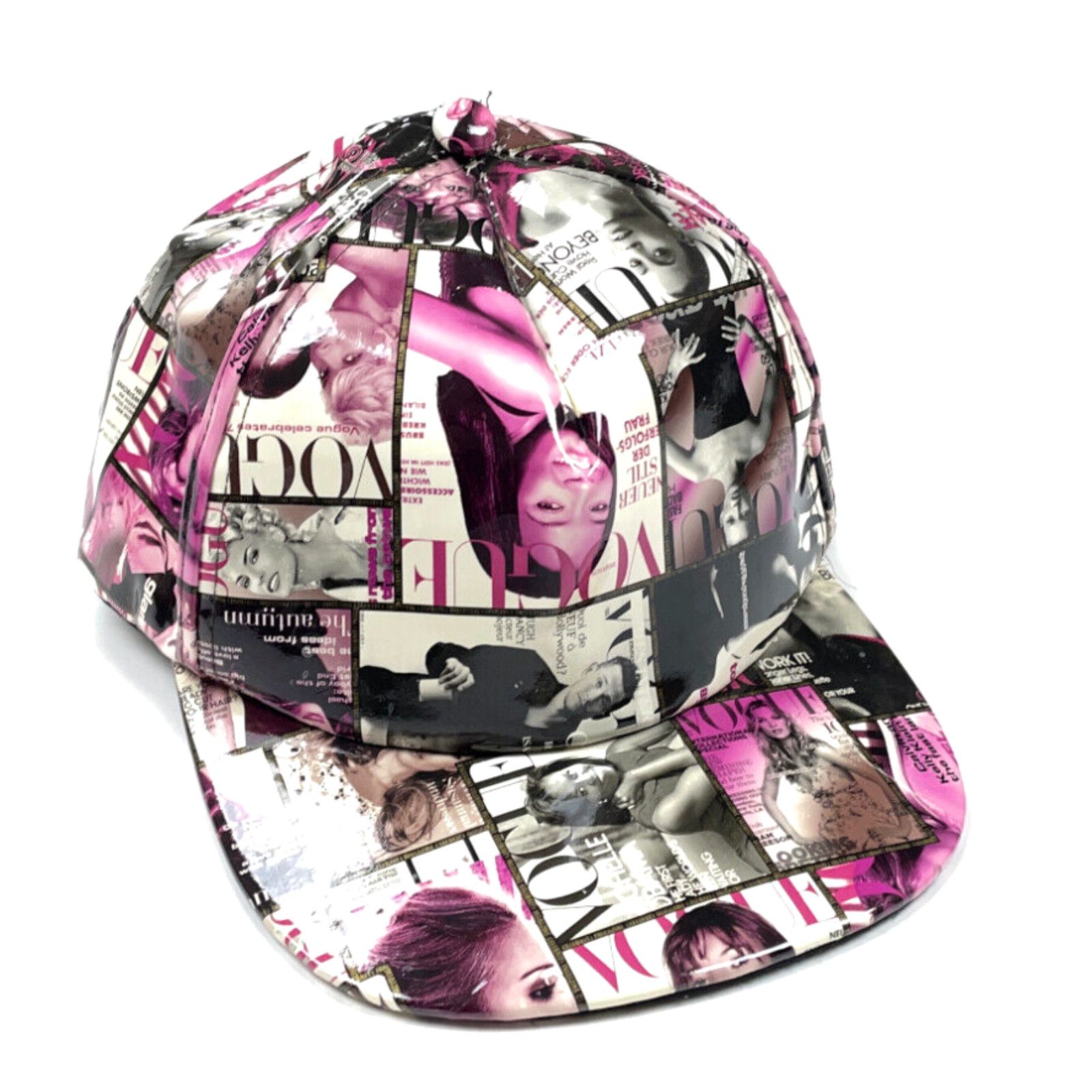 image of Vogue Magazine All-Over Print Vinyl Snapback Baseball Hat Beyonce Obama Os in White, Men's