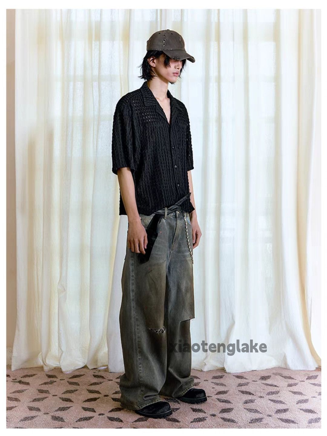Vintage Unisex washed punk hiphop cargo hollow yuppie shirt Size US L / EU 52-54 / 3 - 9 Thumbnail