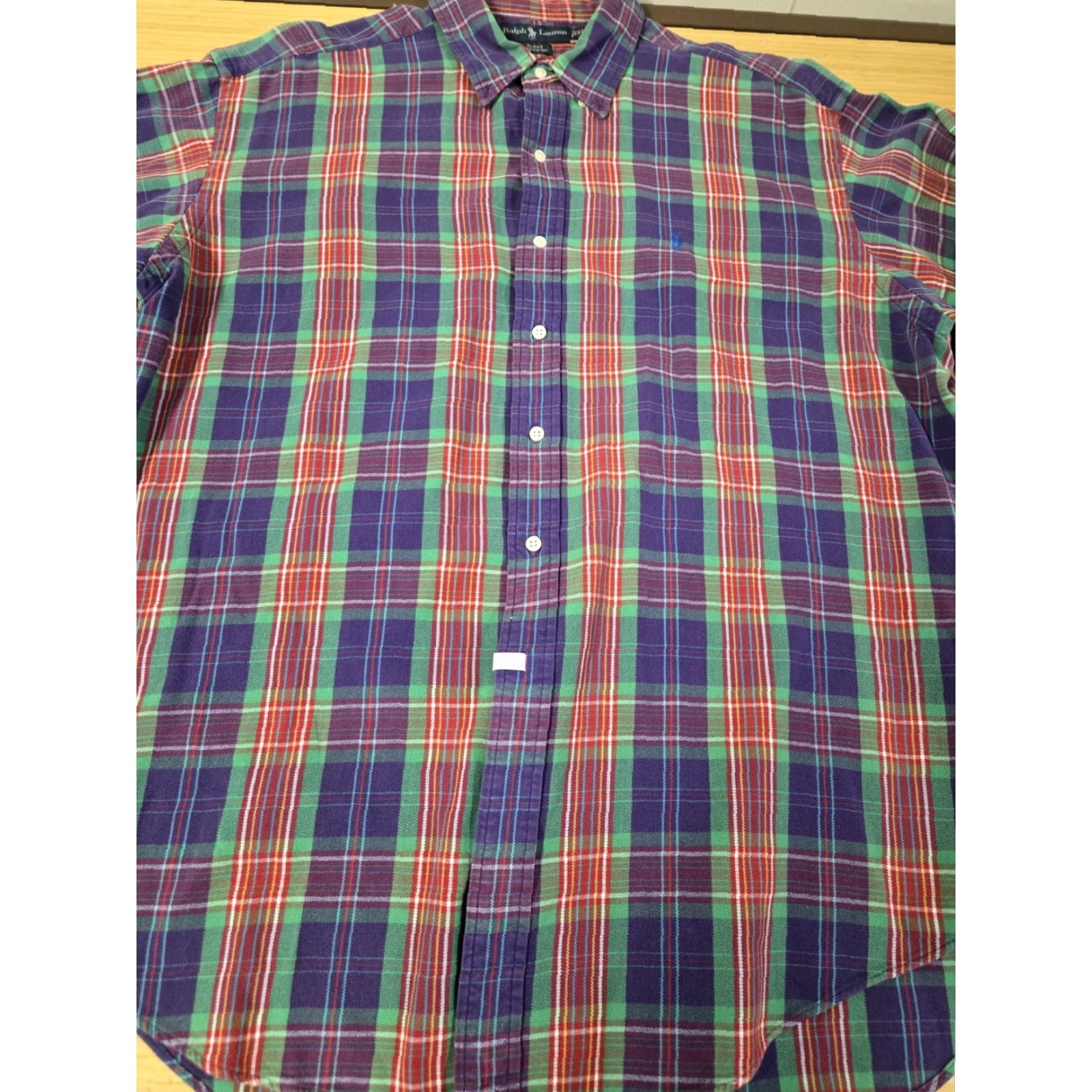 Polo Ralph Lauren Polo Ralph Lauren Shirt Men XL Purple Long Sleeve Plaid Button-Down Collar Knit Cotton Embroidered Logo Classic Size US XL / EU 56 / 4 - 3 Thumbnail