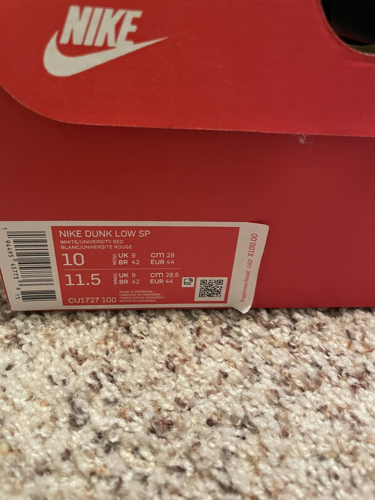 Nike Nike Dunk Low SP University Red Size US 10 / EU 43 - 8 Thumbnail