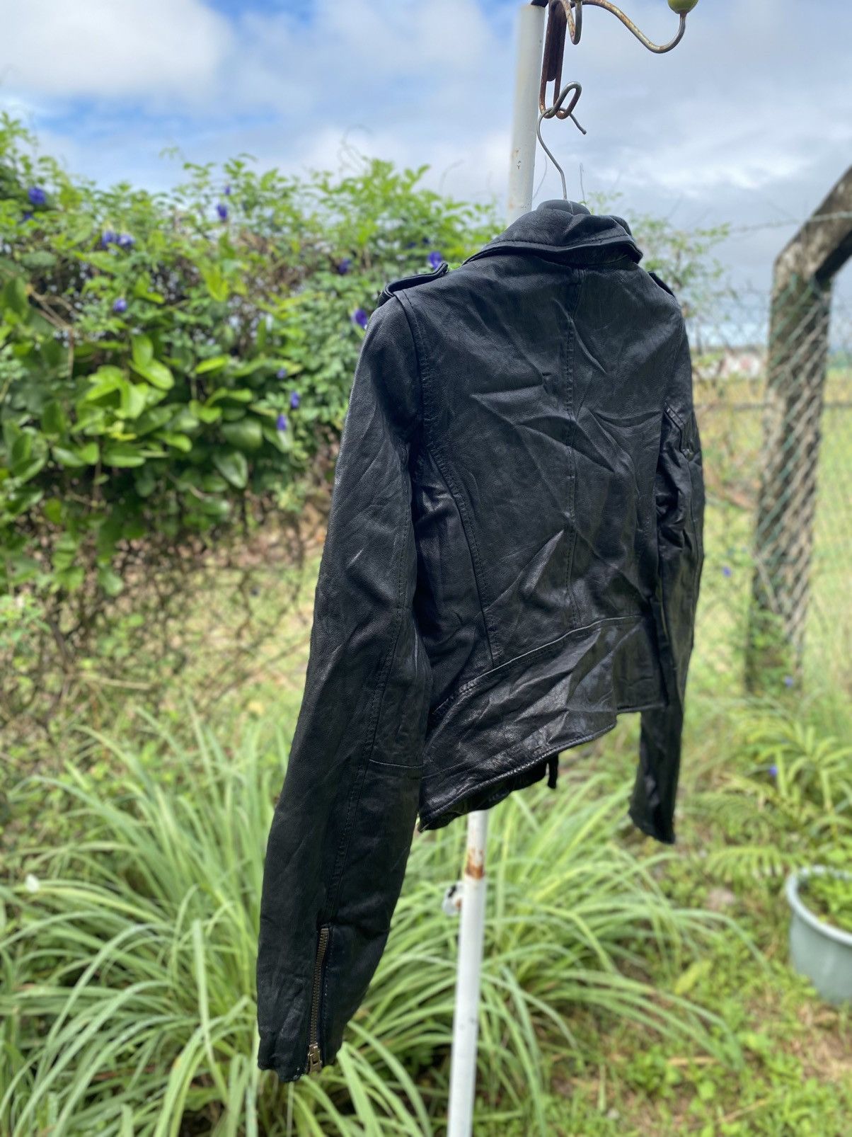 Japanese Brand Vintage Leather Biker Jacket Black Size S-Ungrid Mark Styler Size S / US 4 / IT 40 - 4 Thumbnail