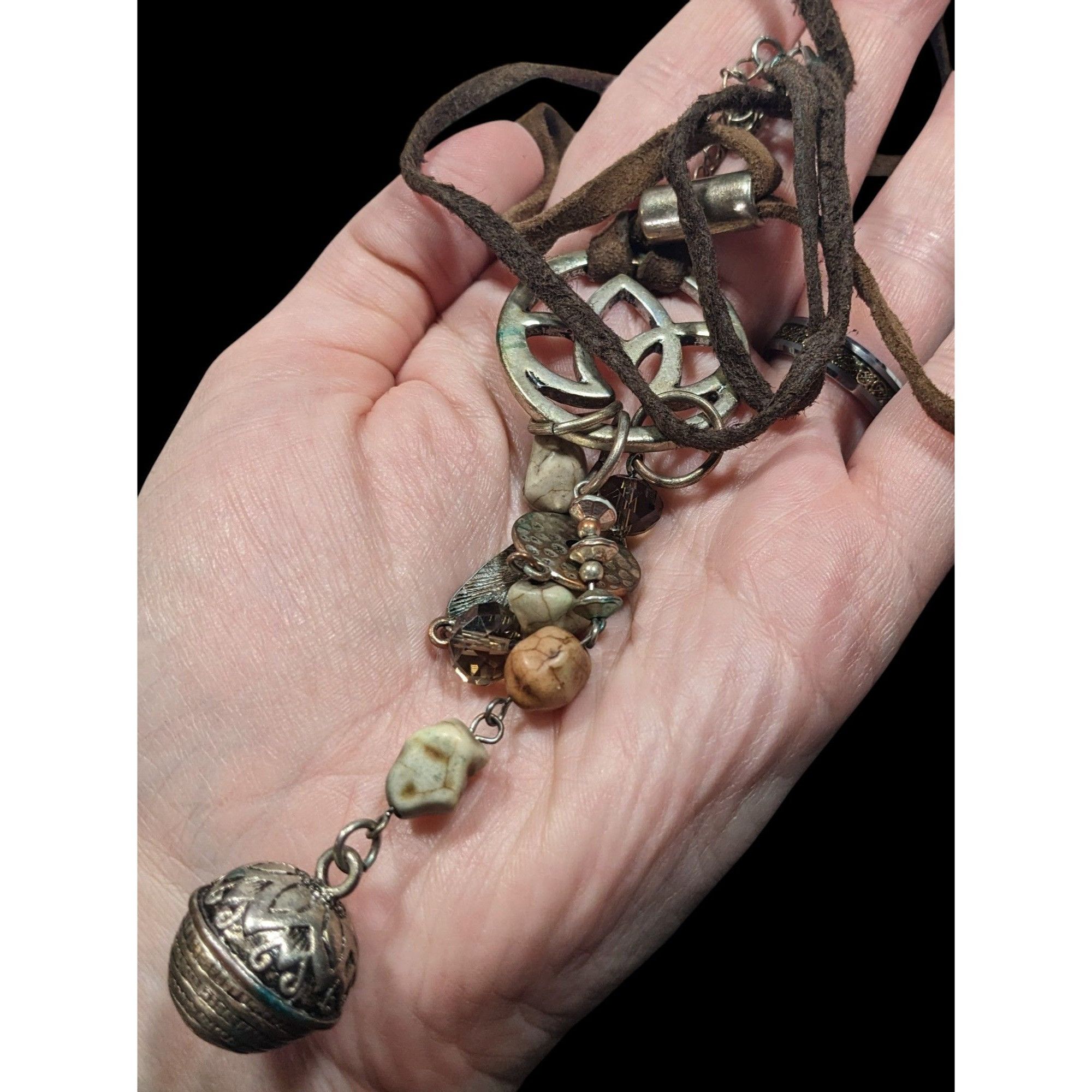 Other Bohemian Suede Mixed Media Charm Pendant Necklace Size ONE SIZE - 4 Thumbnail