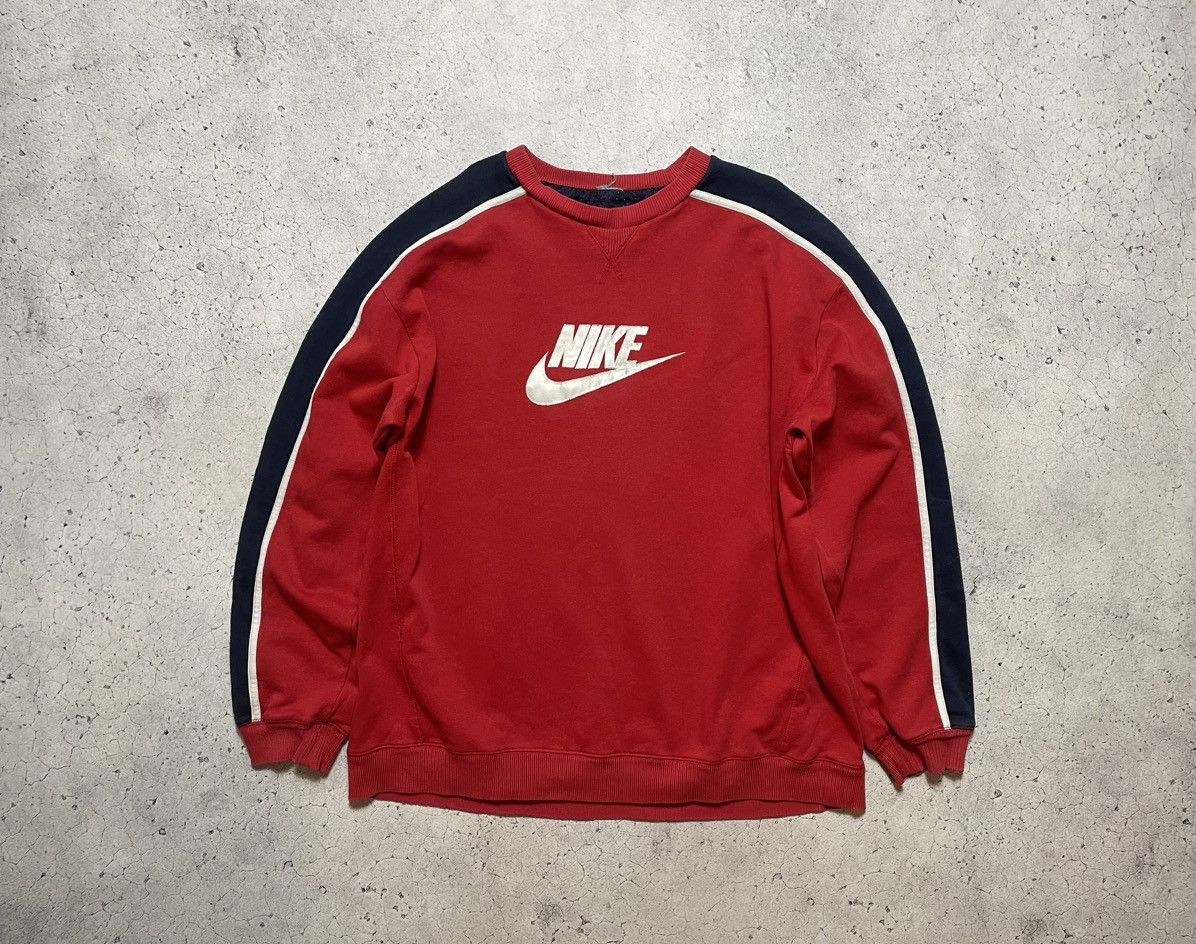 Nike Vintage Sweatshirt Nike Big Swoosh Logo Drill Y2K Size US XXL / EU 58 / 5 - 1 Thumbnail