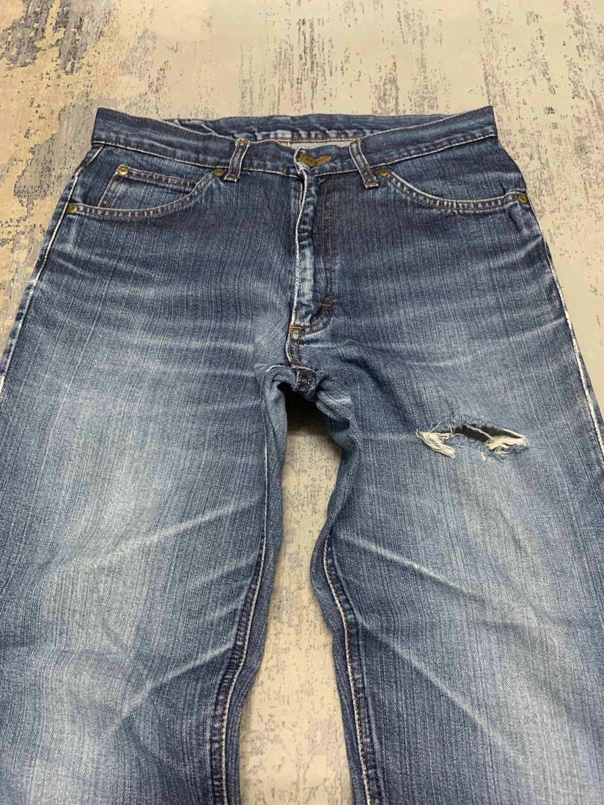 Japanese Brand Vintage Lee M.R. Indigo Blue Straight Fit Denim Pants Size US 31 - 5 Thumbnail