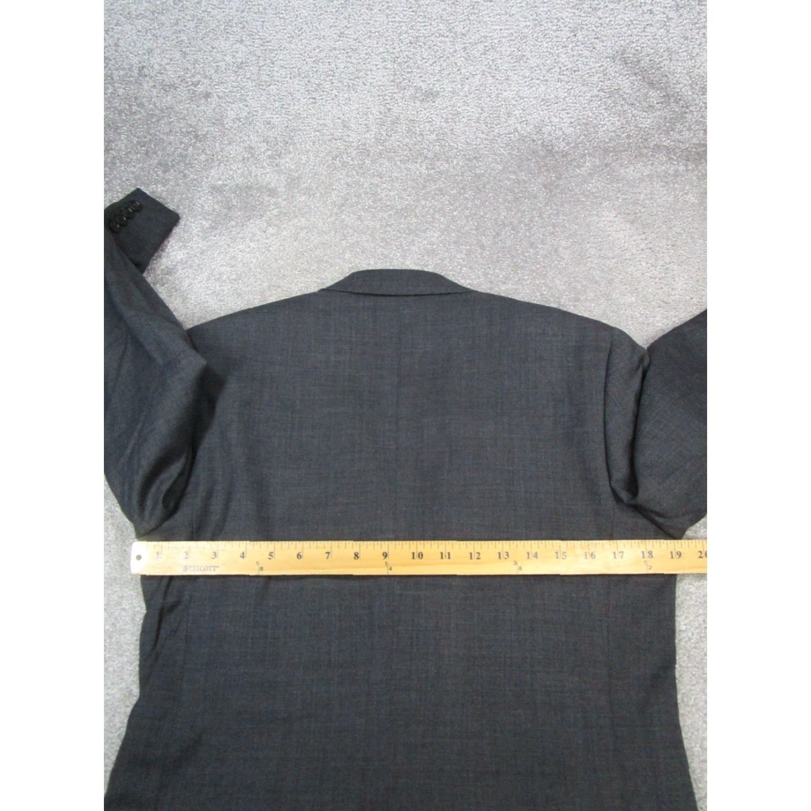 J.Crew J.CREW Blazer Mens 36 Gray Wool Notch Lapel Double-Vented 2 Piece Sports Jacket Regular Front Button Two-Button Dry Clean Only Wool Lining 36 Chest Size 36R - 6 Thumbnail