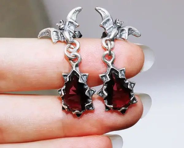 Jewelry Bat With Stone earrings （1pairs） Size ONE SIZE - 3 Thumbnail