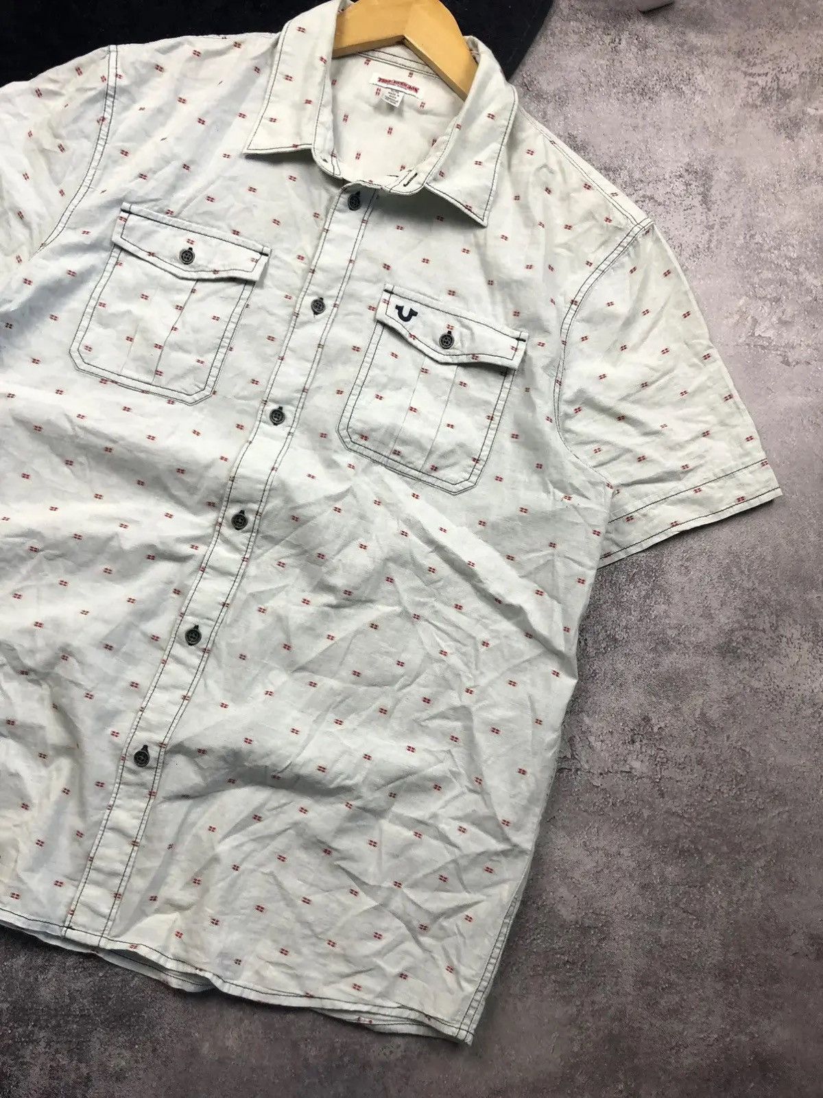 True Religion TRUE RELIGION Vintage Tennis Shirt Streetwear Monogram Rare Size US XL / EU 56 / 4 - 2 Thumbnail