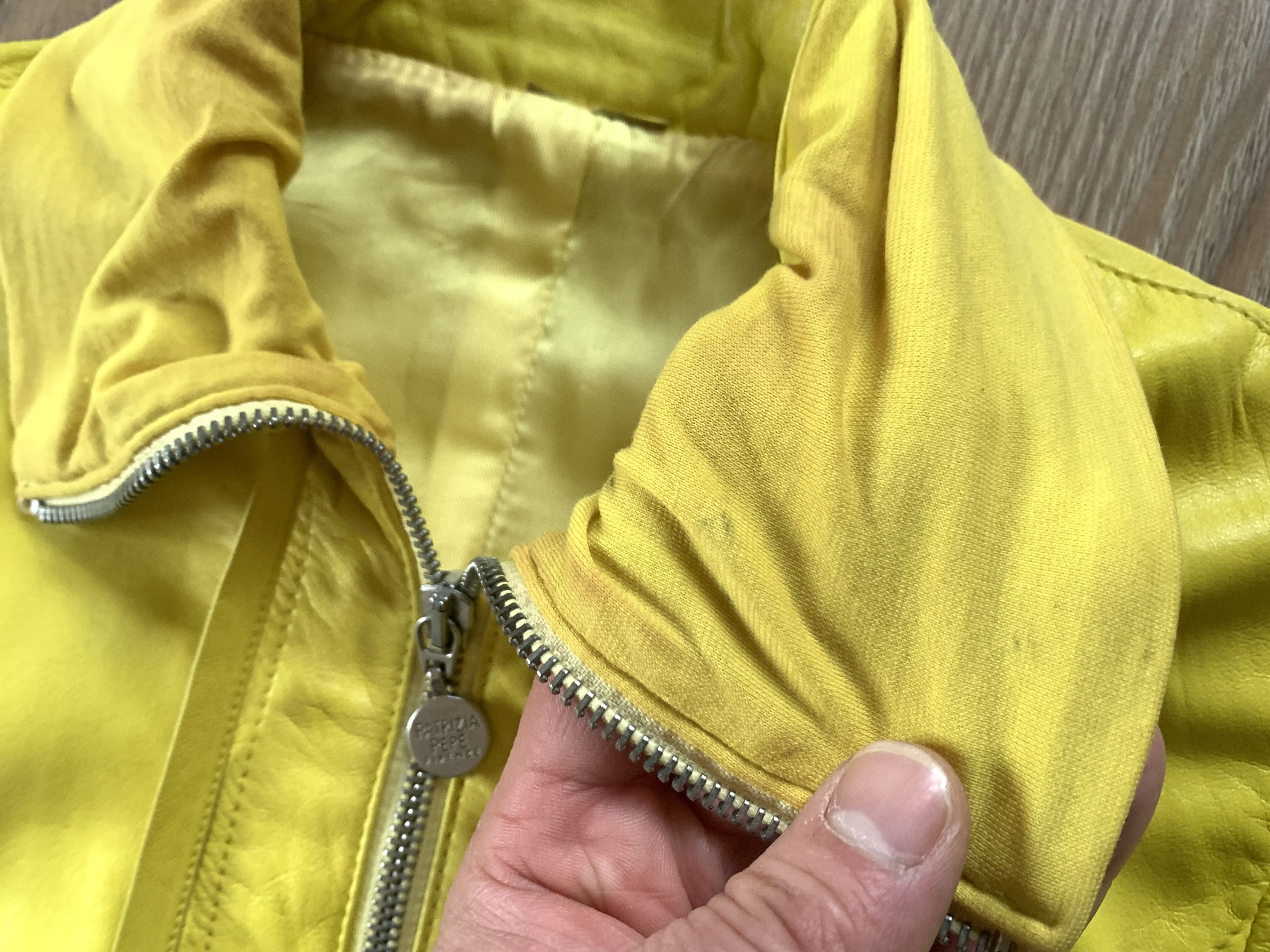 Patrizia Pepe Womens Patrizia Pepe Yellow Leather Jacket Size S / US 4 / IT 40 - 13 Thumbnail