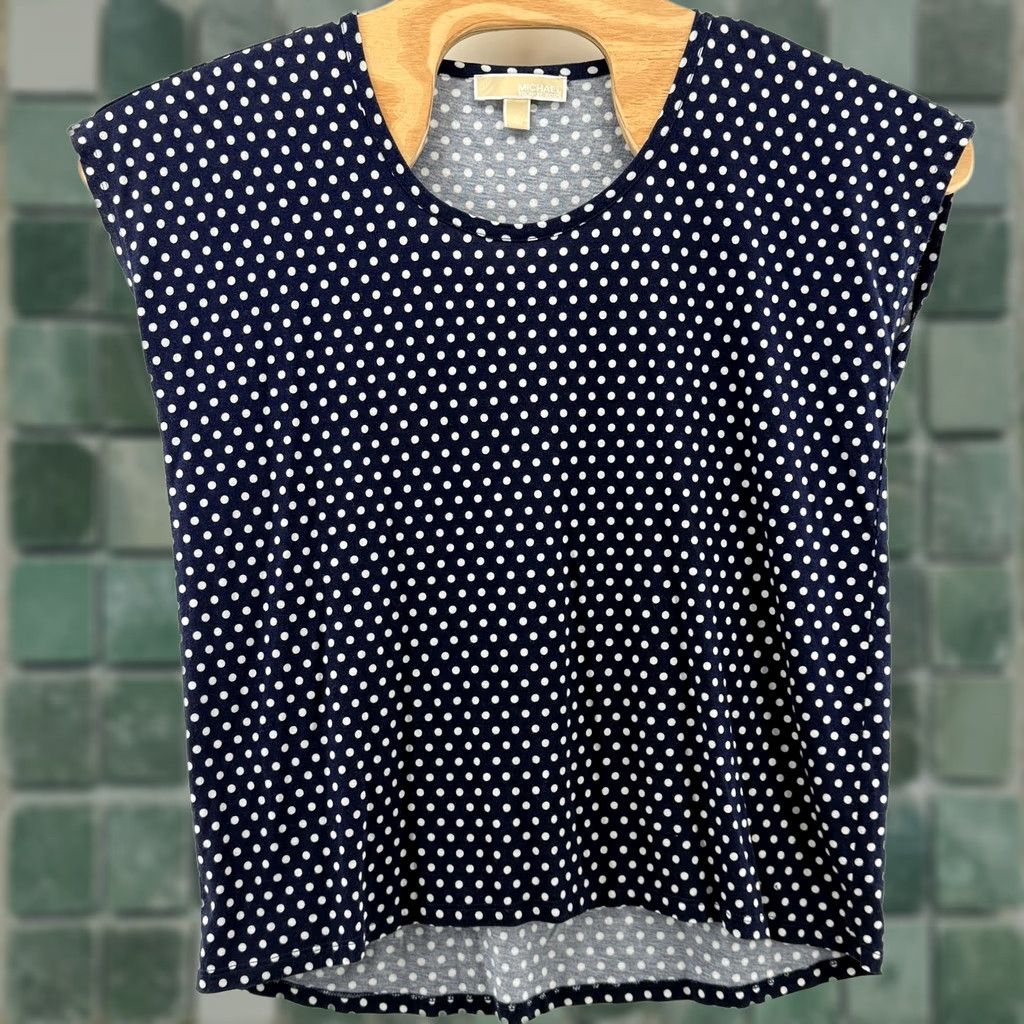 Michael Kors VINTAGE? Michael Kors Shirt Womens Large Polka Dot Sleeveless Blouse Casual Office Top Size L / US 10 / IT 46 - 1 Thumbnail
