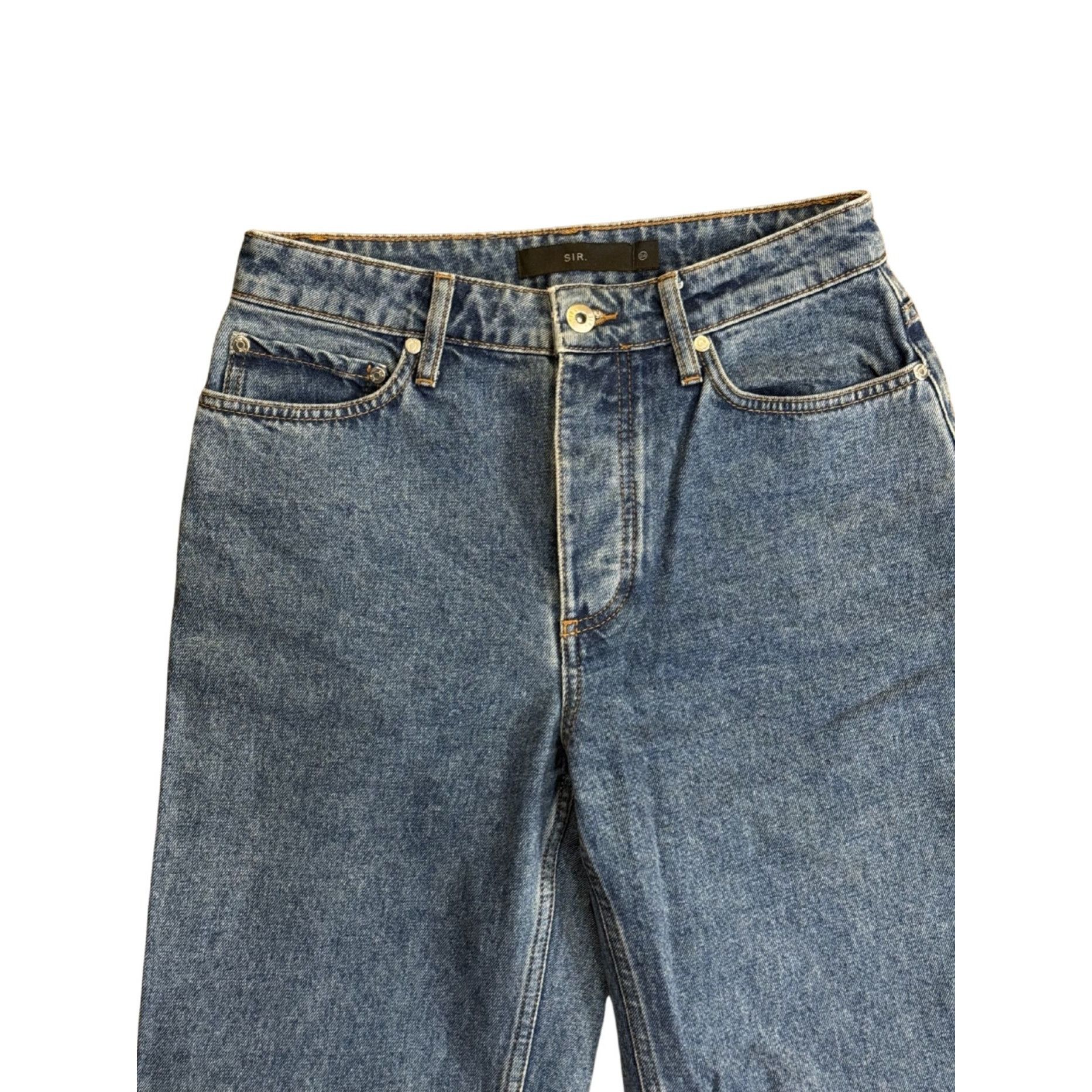 SIR. SIR. Denim Straight Leg Med Wash Jeans EUC $360 Sz 24 Size 42" / US 20 - 2 Thumbnail
