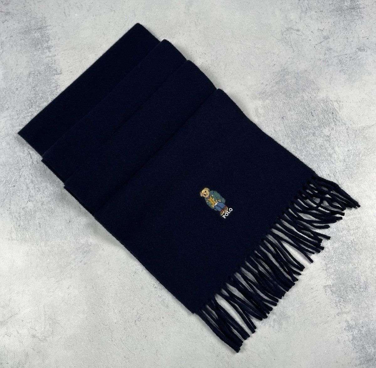 Polo Ralph Lauren Polo Ralph Lauren Bear 100% Virgin Wool Scarf One Size Navy Size ONE SIZE - 4 Thumbnail