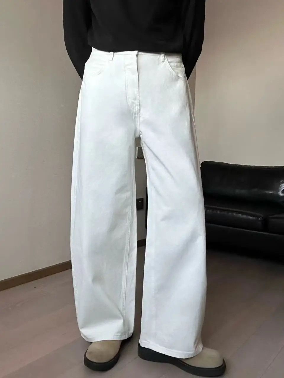 Japanese Brand White Straight Fit Jeans Size US 34 / EU 50 - 3 Thumbnail