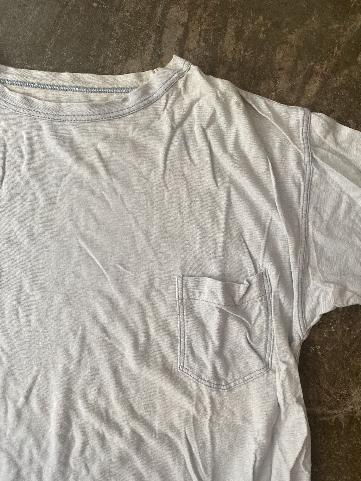 45rpm 45rpm Washed Pocket Tee Kapital Blue Blue Japan Visvim Size US XL / EU 56 / 4 - 4 Thumbnail