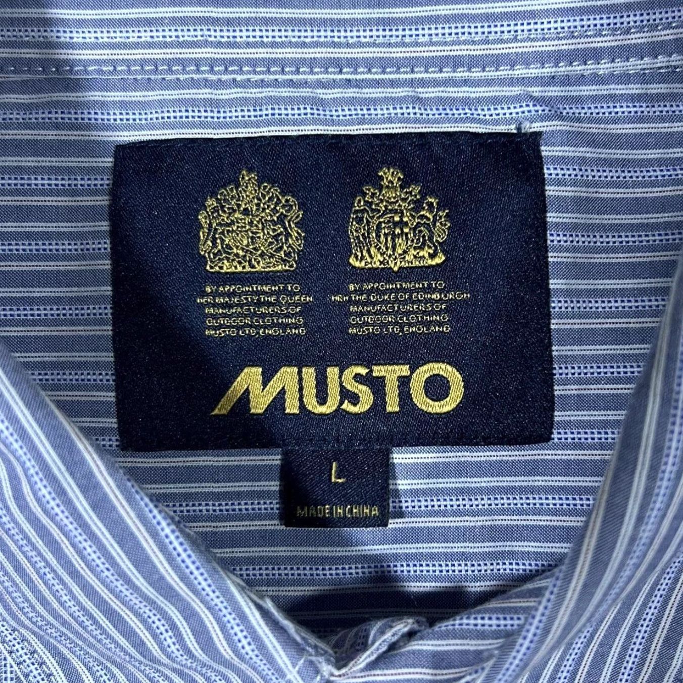 Musto Musto Blue Striped Cotton Long Sleeve Shirt L Mens Button-Up Casual Regular Fit Size US L / EU 52-54 / 3 - 4 Thumbnail