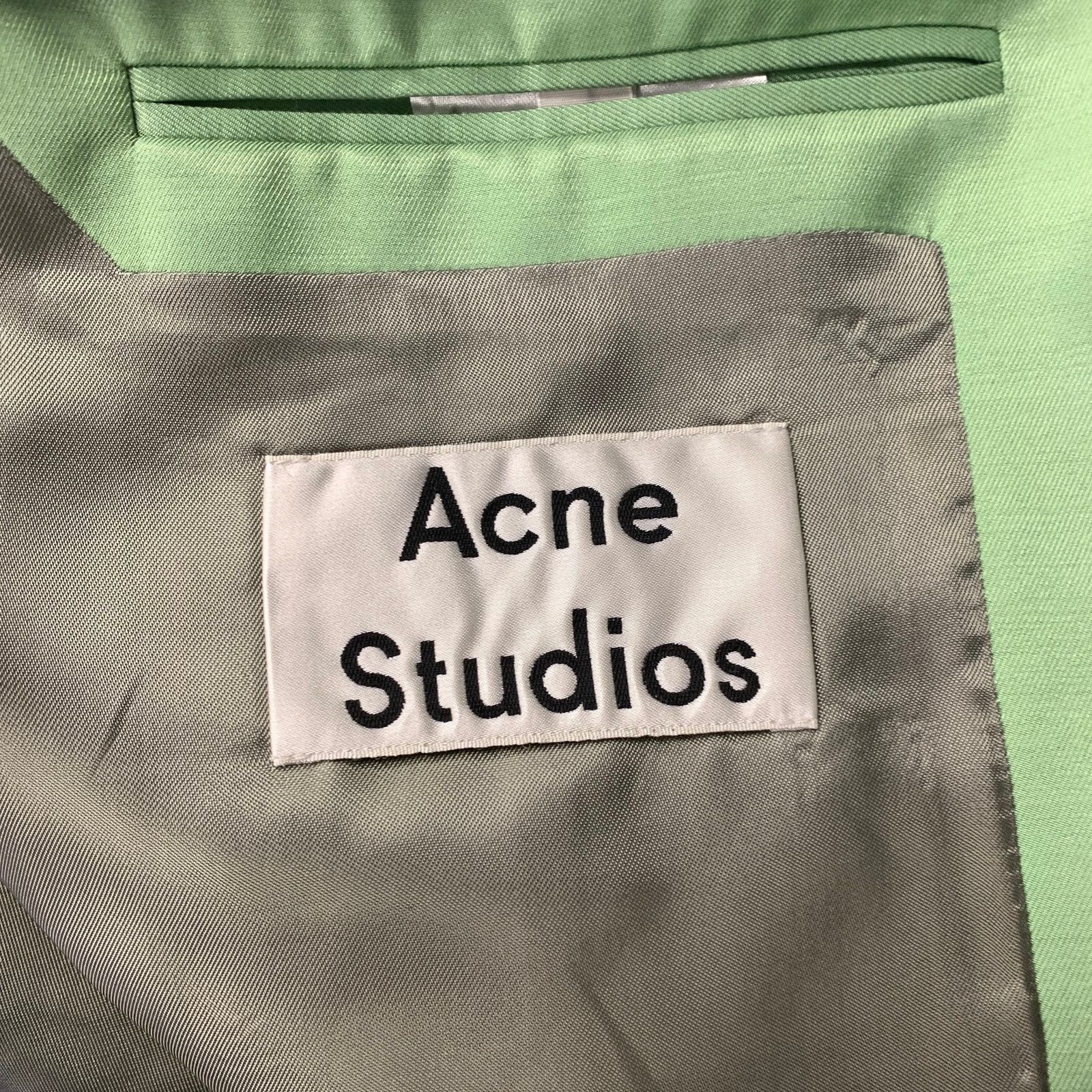 Acne Studios ACNE STUDIOS 42 Green Lime Viscose Blend Peak Lapel SC Size 42R - 6 Thumbnail