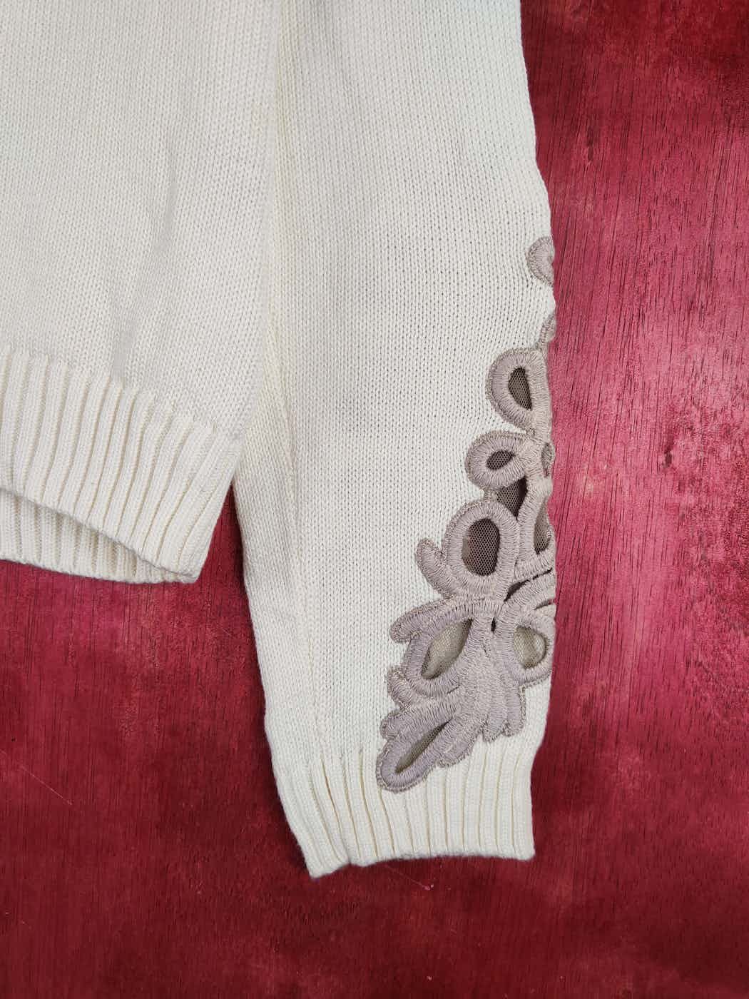 Japanese Brand Together Cream Knitwear art Sweatshirt #S1264 Size S / US 4 / IT 40 - 11 Thumbnail
