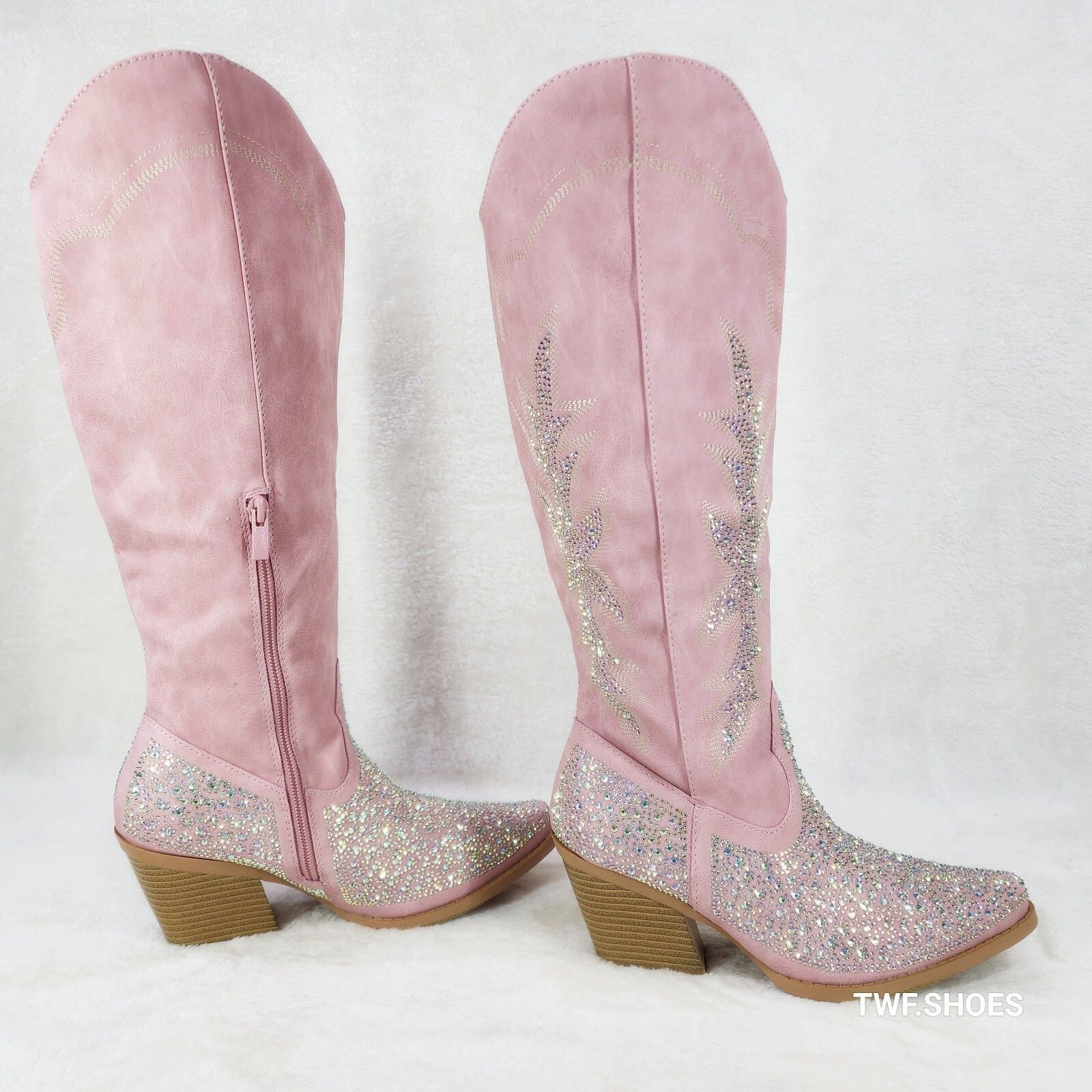 Other Annie Pink Leatherette With Rhinestones Country Glam Western Size US 10 / IT 40 - 8 Thumbnail