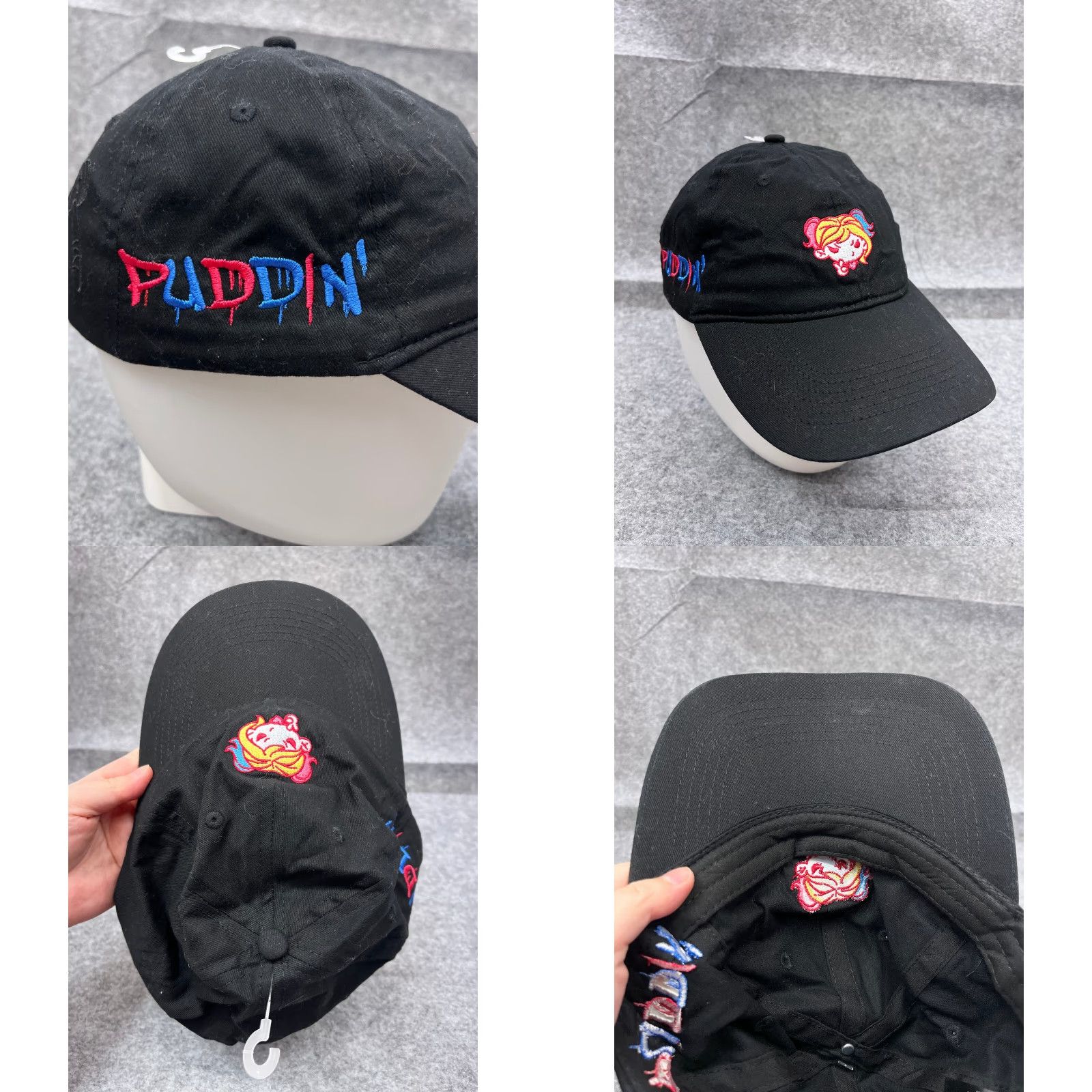 Vintage Loot Crate Harley Quinn Hat Cap Strap Back One Size Adult Black Cotton Baseball Cap Unisex Size ONE SIZE - 8 Thumbnail