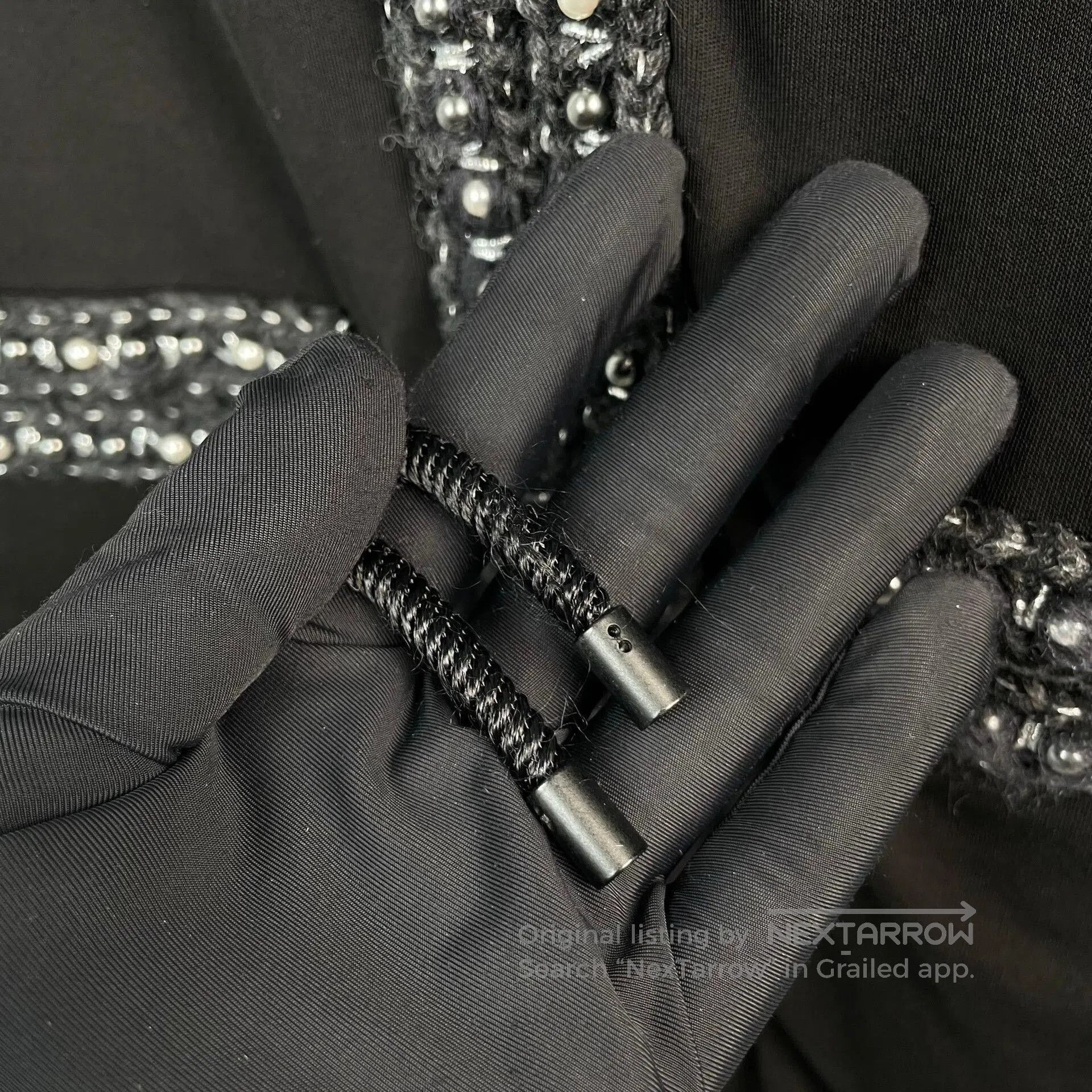 Chanel Chanel Black Silver Trim Silk Shirt Coat. Size S / US 4 / IT 40 - 4 Thumbnail