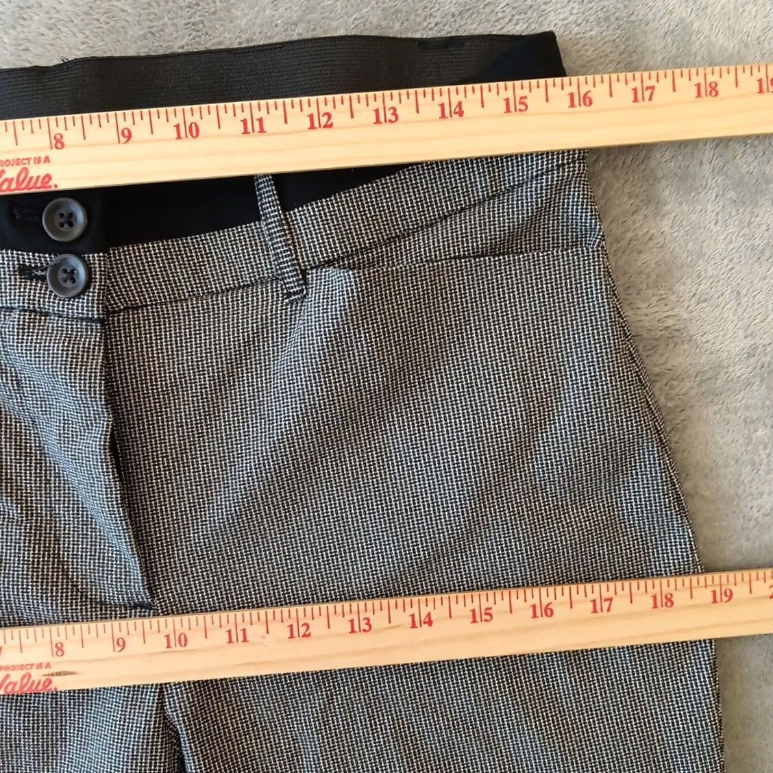 Vintage Maurices Ankle Pants Womens Medium Short Black Geometric Pockets Zip Size 32" / US 10 / IT 46 - 2 Thumbnail