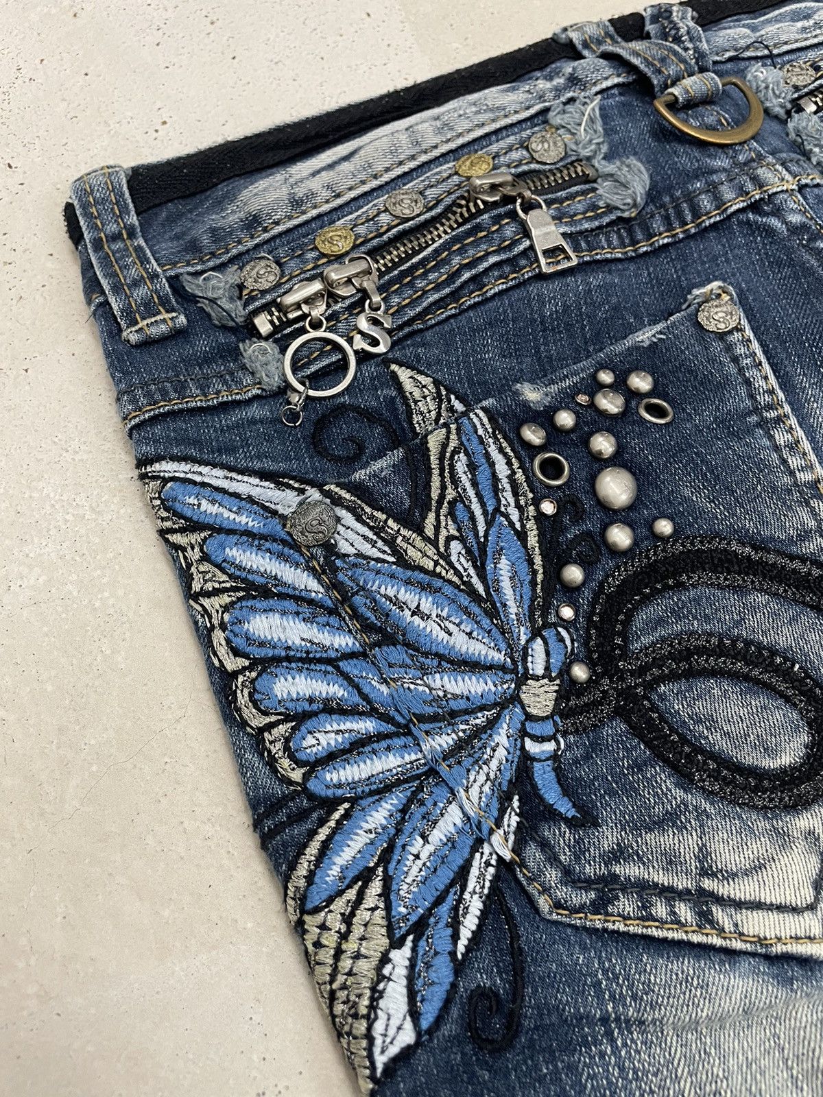 Affliction Studio RP Japanese Punk Pocket Lolita Style Embroidery Flare Size 27" / US 4 / IT 40 - 16 Thumbnail